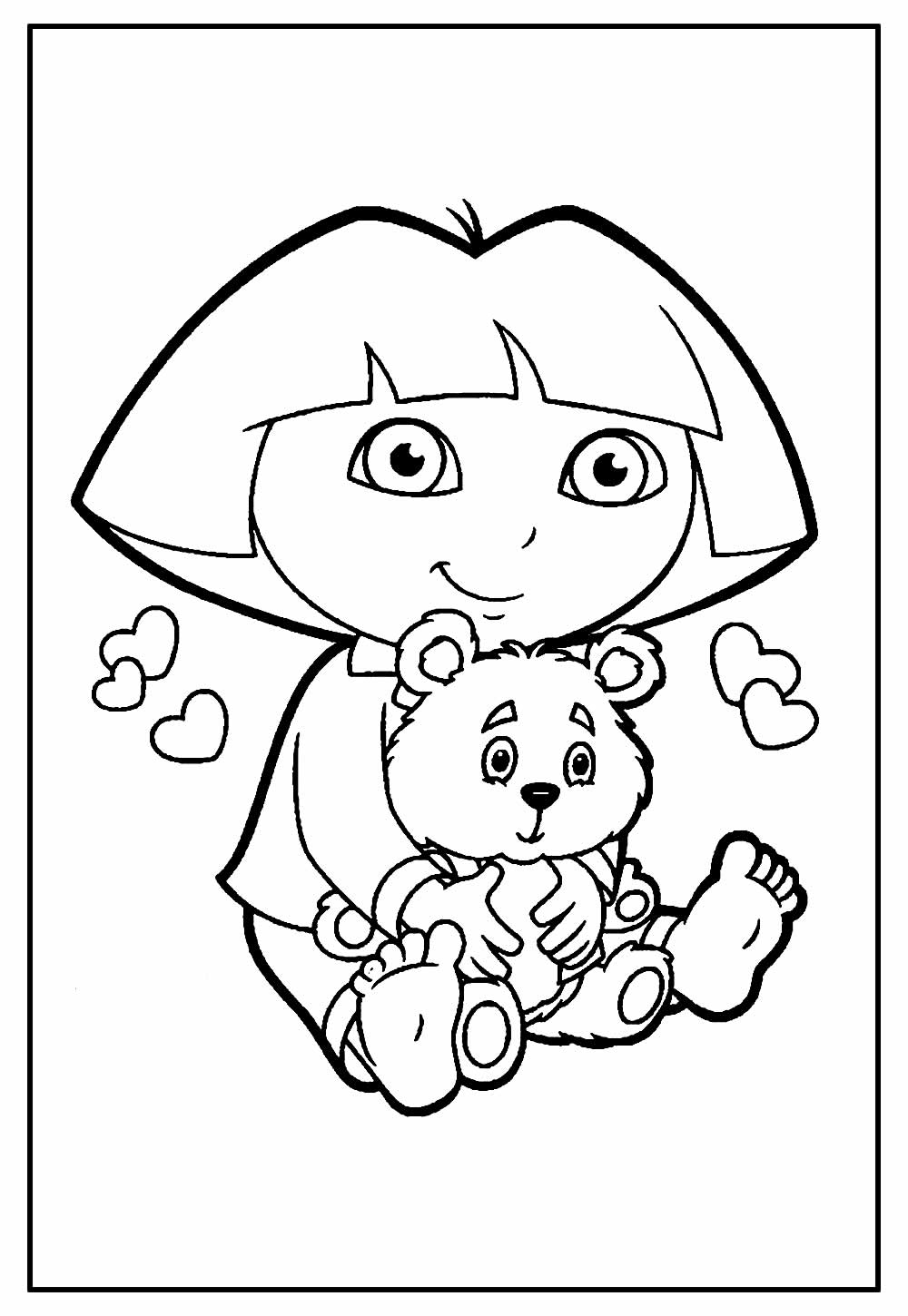 Desenho da Dora Aventureira para colorir
