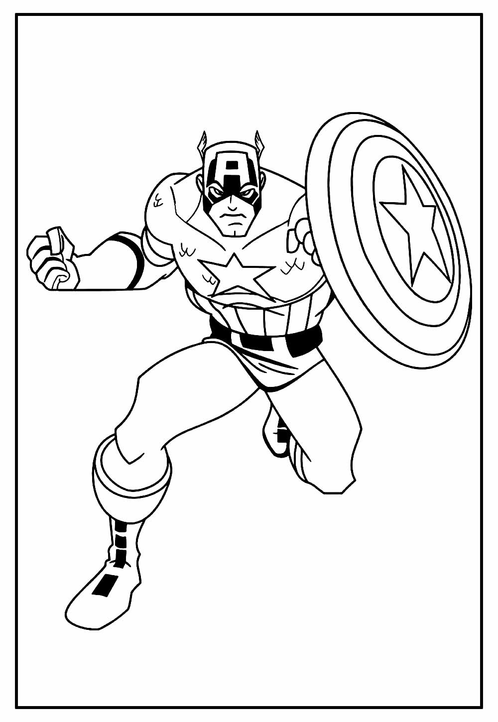 Desenho do Capitão América para imprimir e colorir