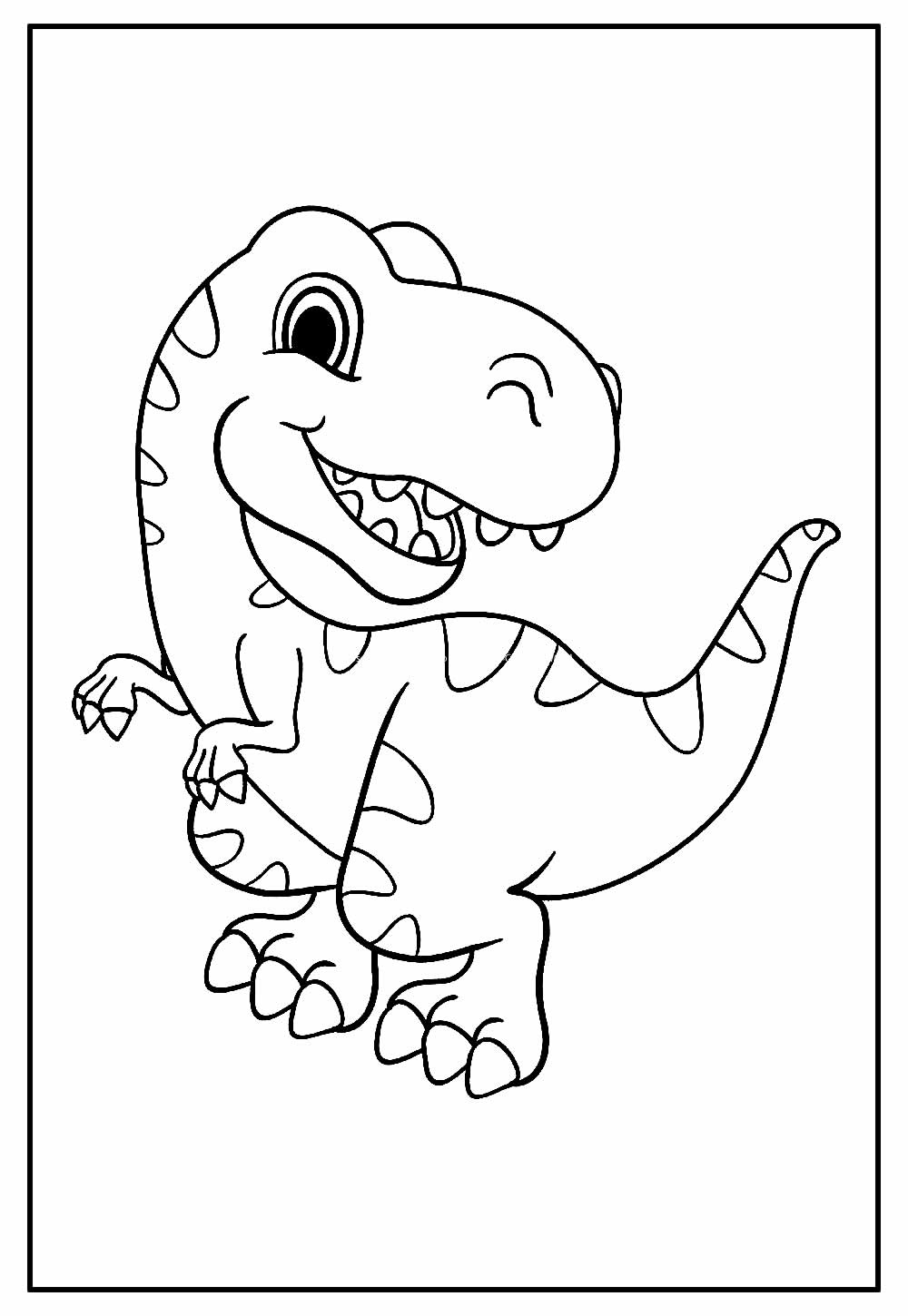 Desenho de Tricerátopo e tiranossauro rex para Colorir - Colorir.com