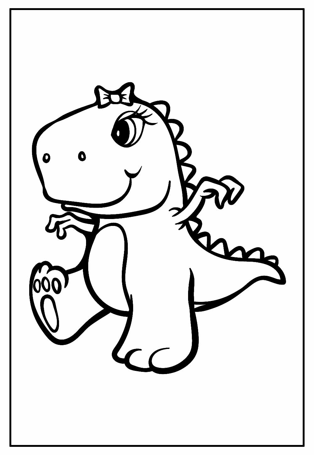 Desenhos de Dinossauros Fofos para Colorir