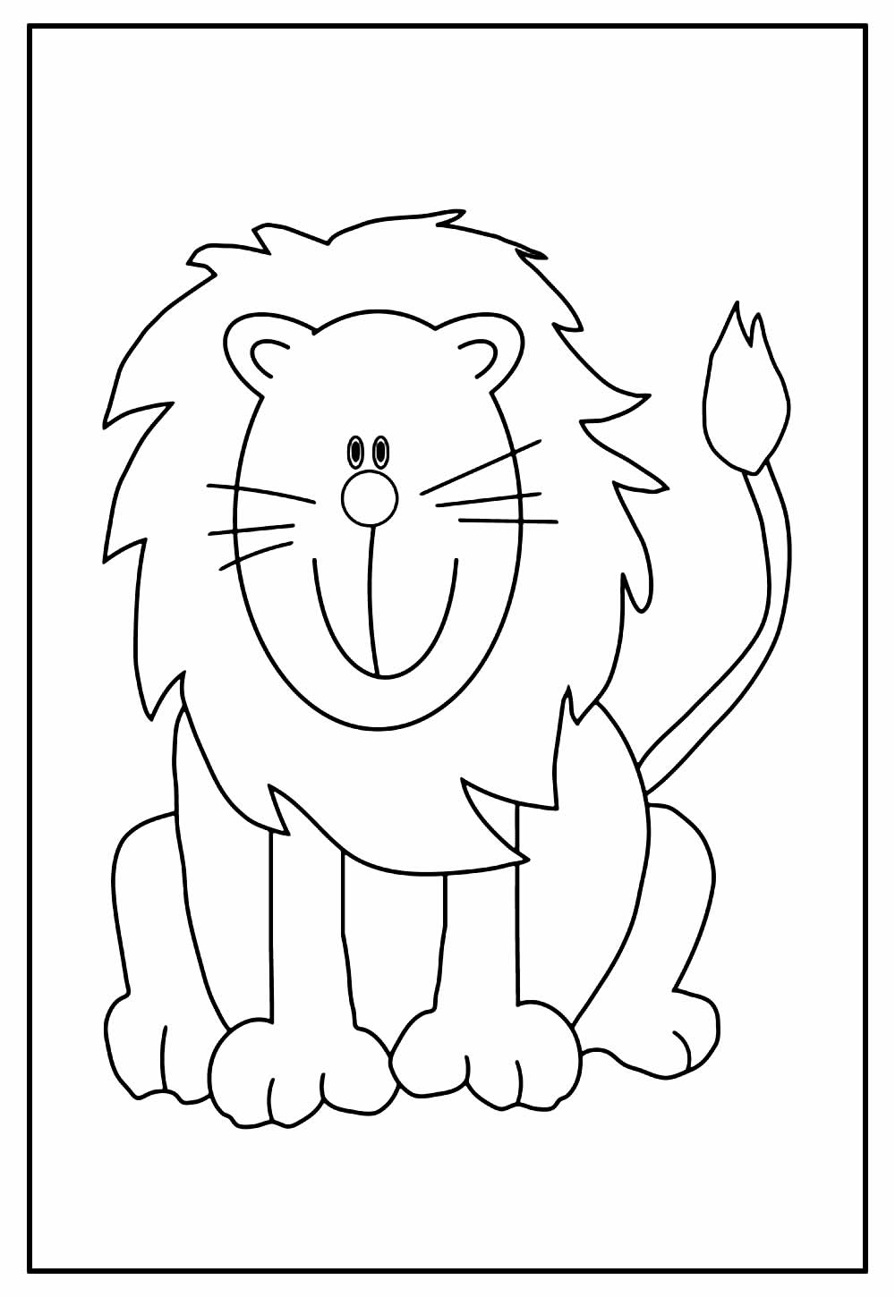 Desenho de Leão para imprimir e pintar