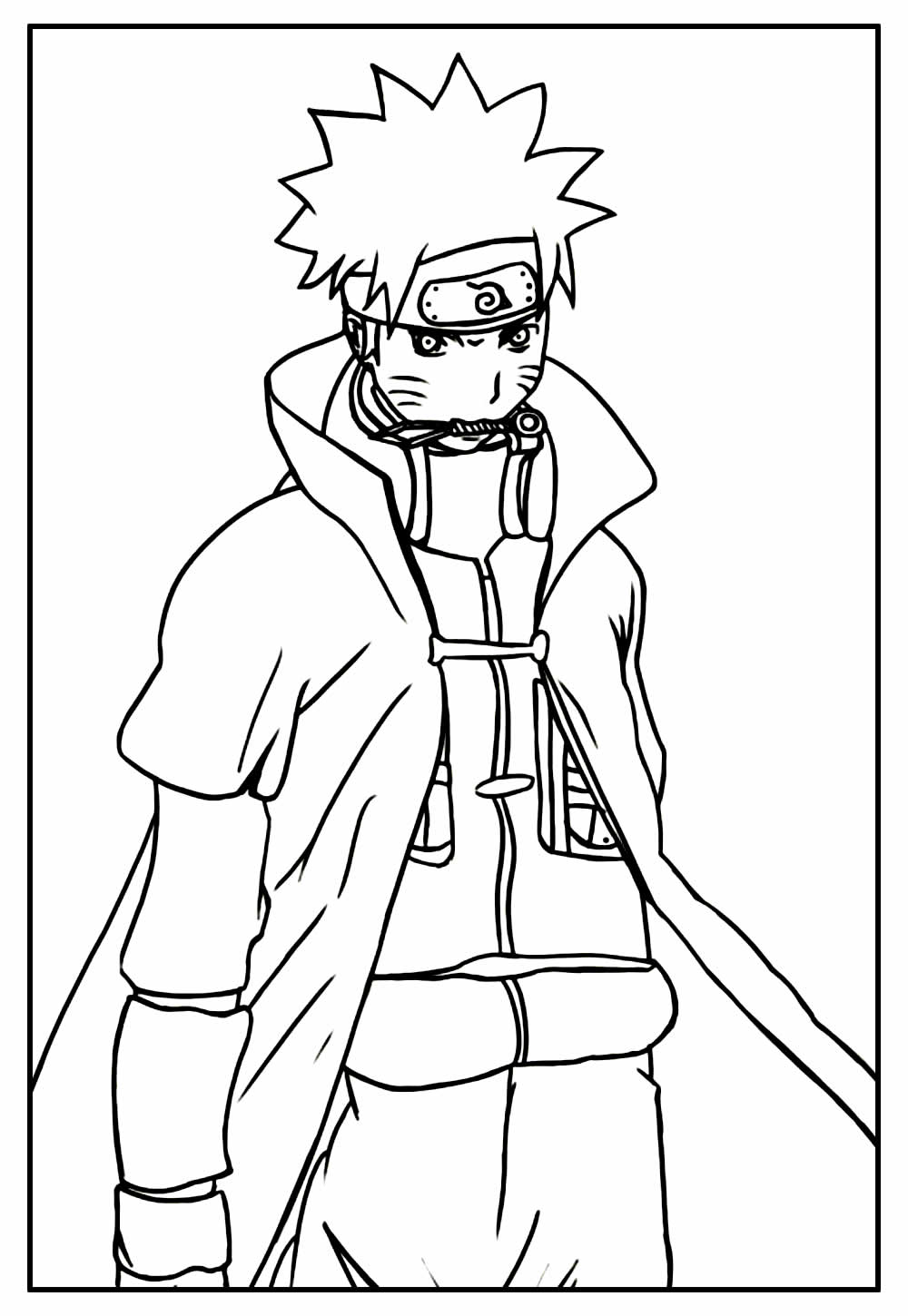 Desenho de Naruto para imprimir e colorir