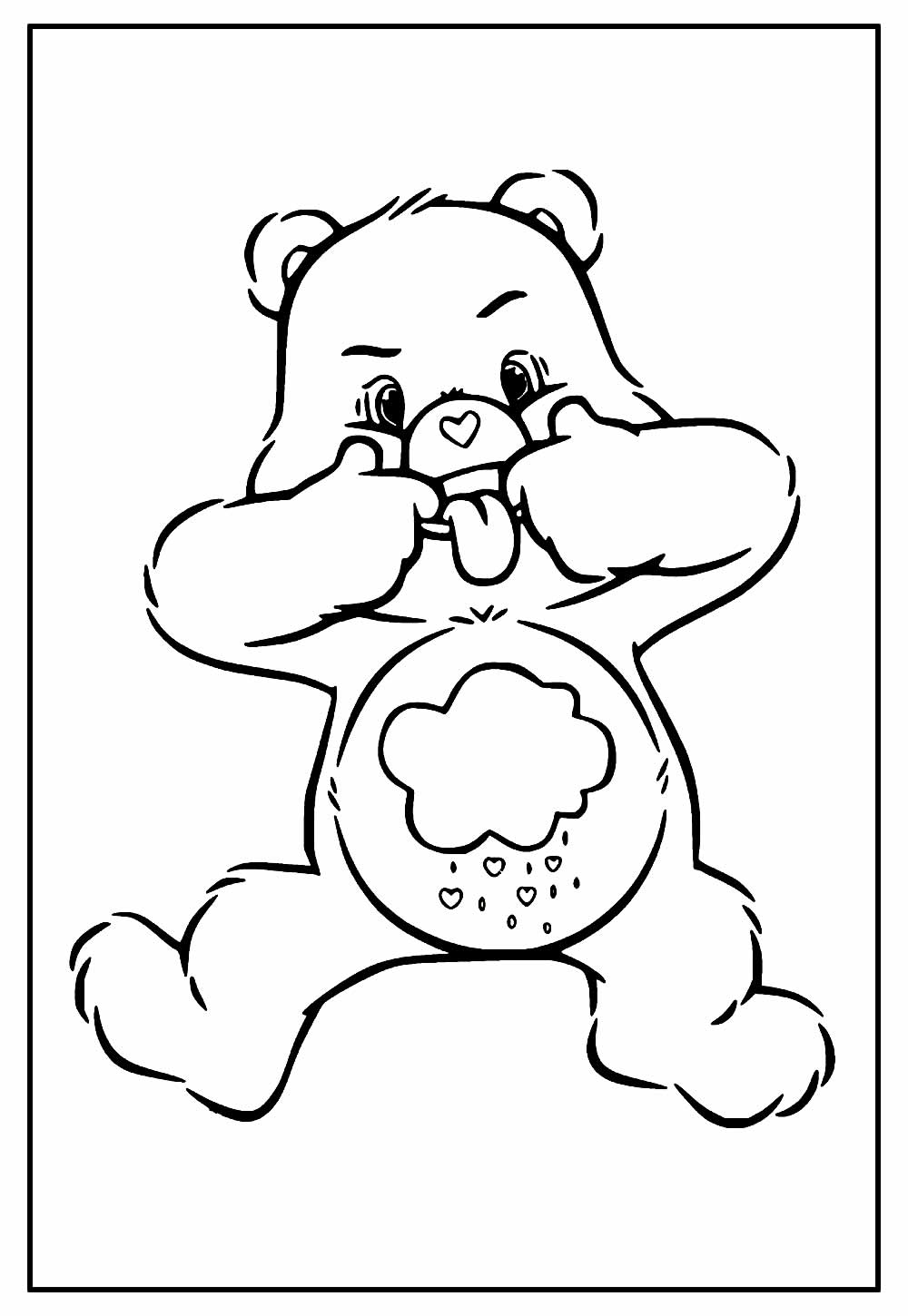 Desenho dos Ursinhos Carinhosos para pintar