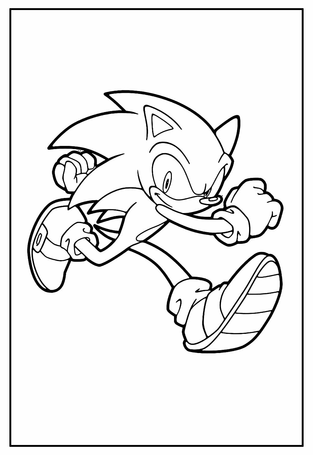 Imprimir para colorir e pintar o desenho Sonic - 2556