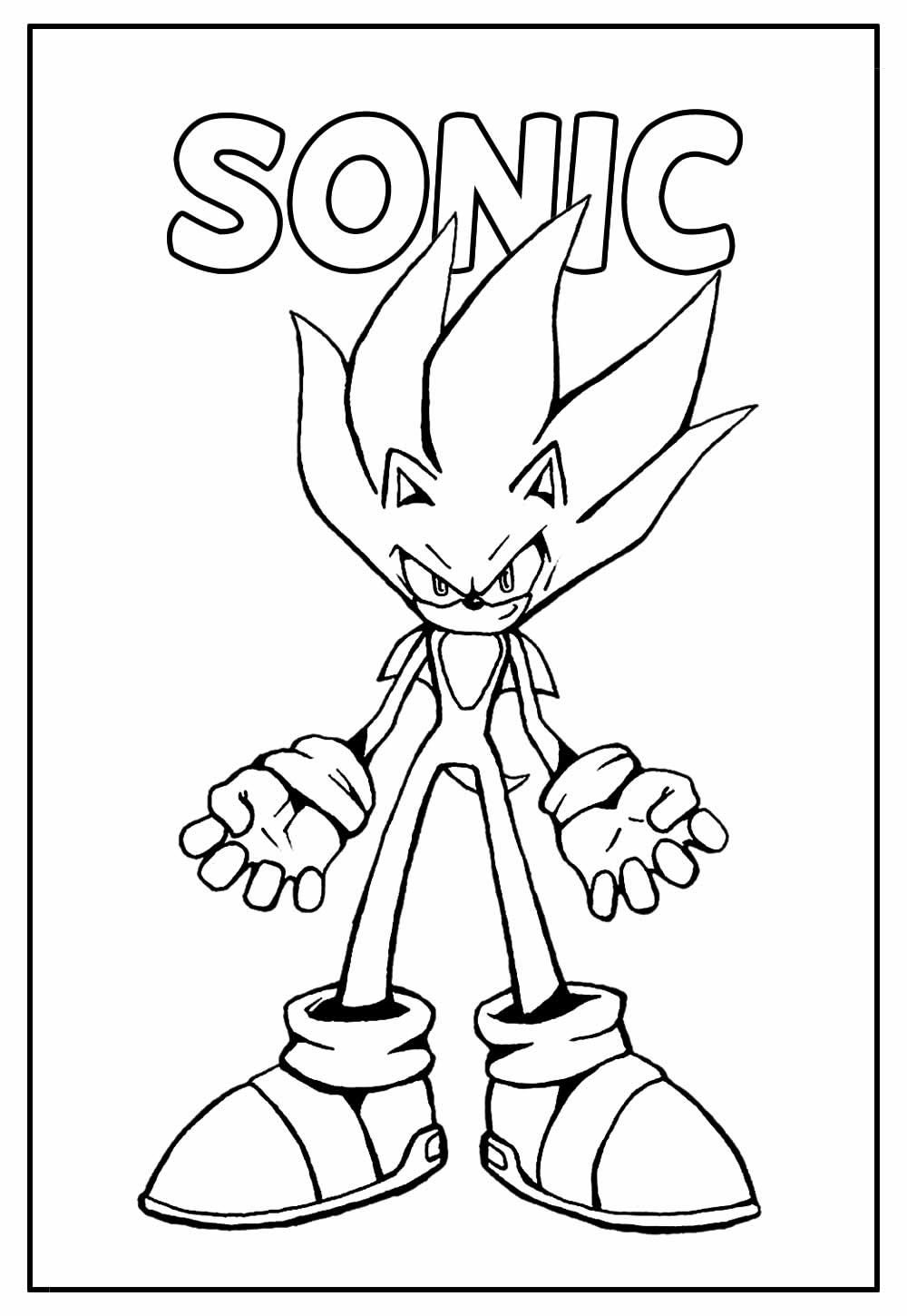 Sonic super rápido para colorir