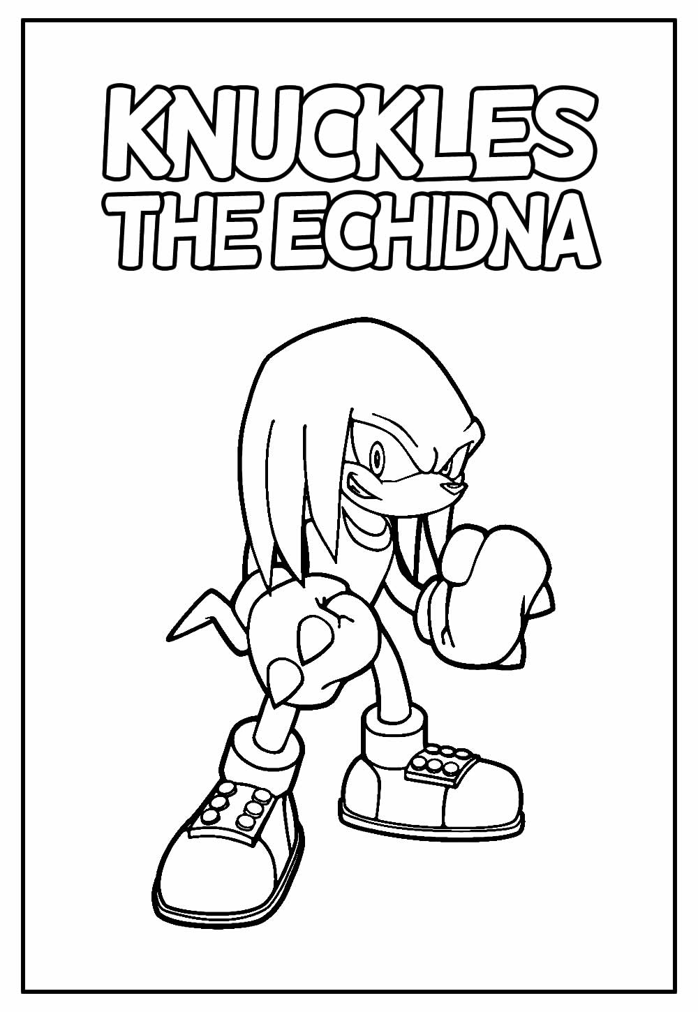 Desenhos para colorir do filme Sonic Knuckles do Sonic 2 - Desenhos para  colorir para impressão grátis