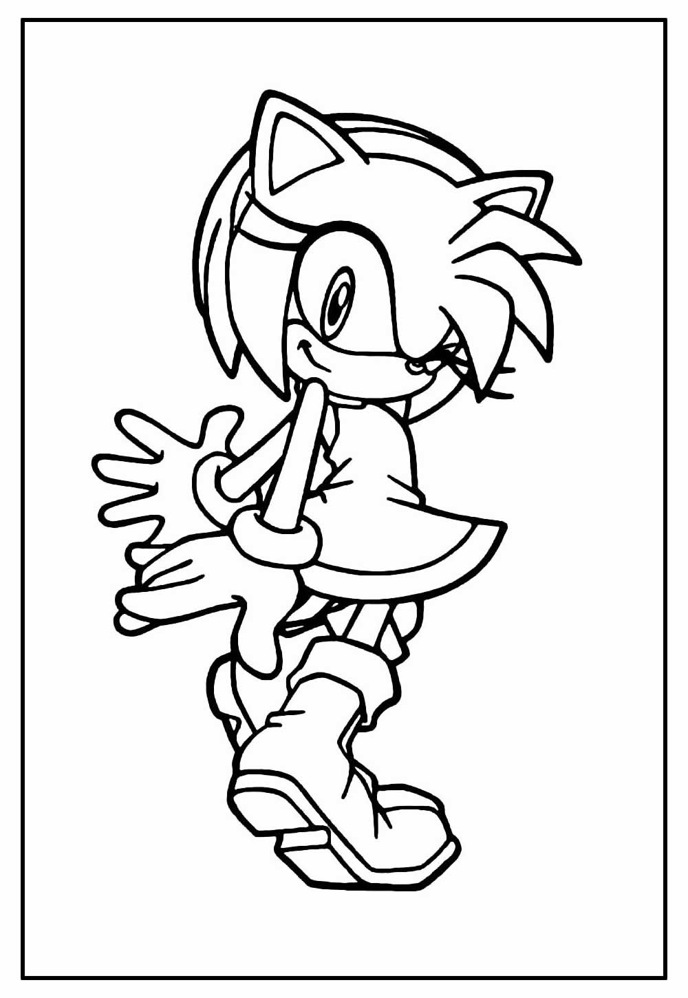 Desenhos de Sonic Sorrindo para Colorir e Imprimir 