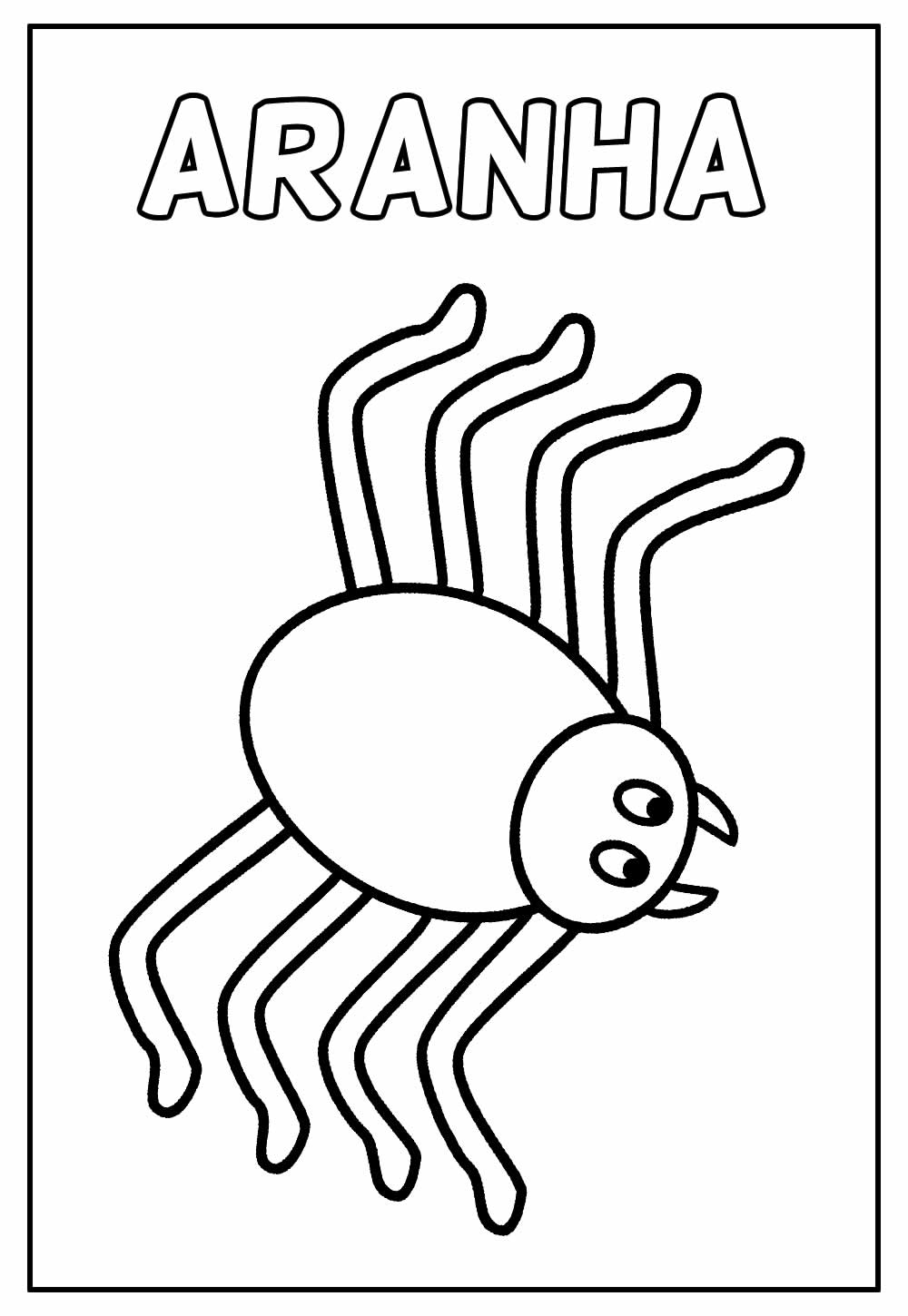 Desenho Educativo de Aranha para colorir