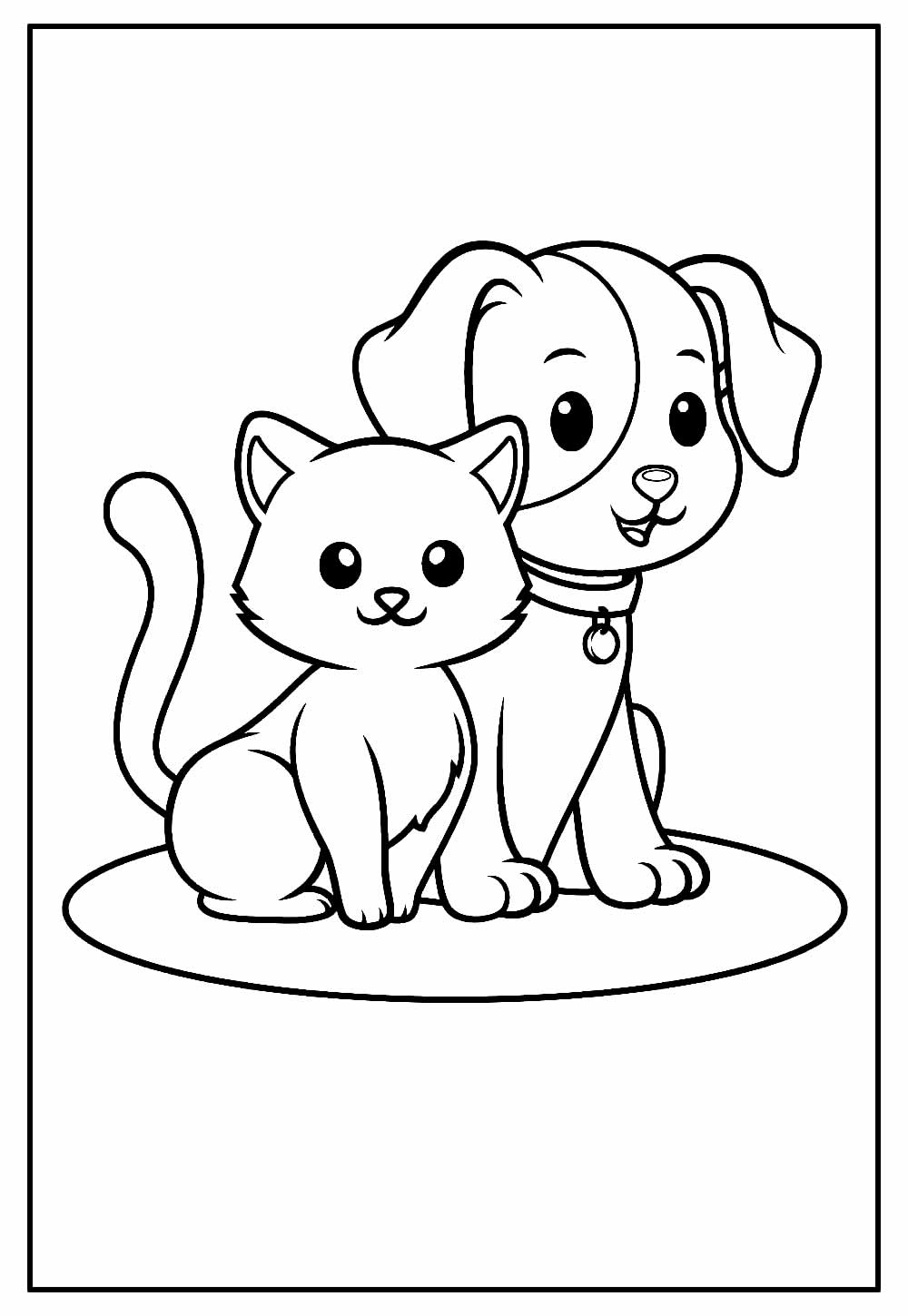 Desenho de Cachorrinhos para colorir