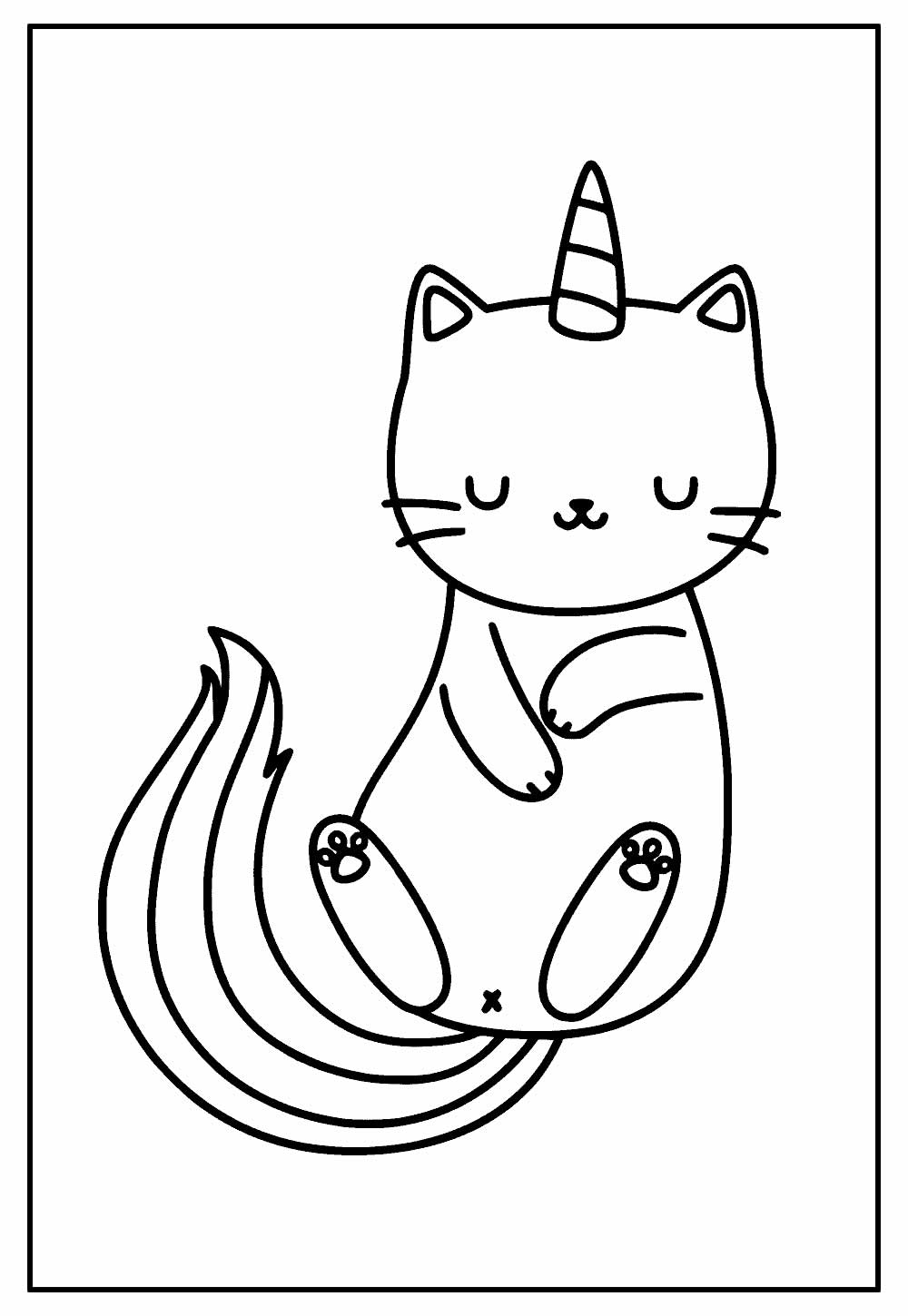 Desenho de Gatinho para imprimir e pintar
