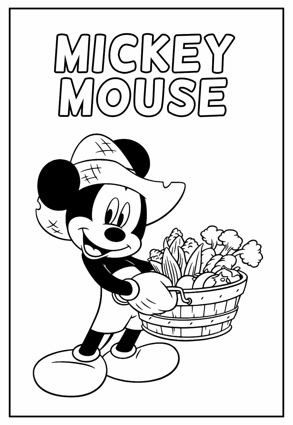 Desenho de Mickey para pintar