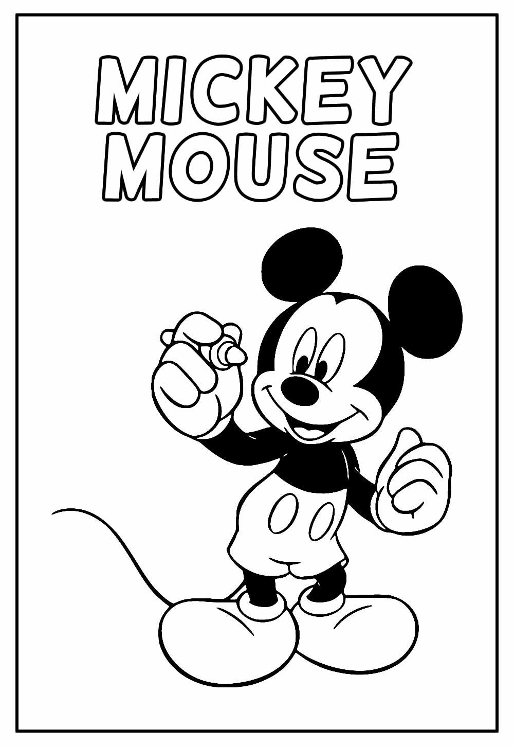 Desenho de Mickey para imprimir e colorir