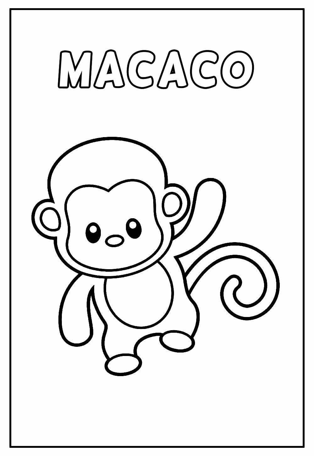 DESENHO DE MACACO PARA PINTAR GRÁTIS, DESENHOS PARA CRIANÇADA - Desenhos  Para Colorir