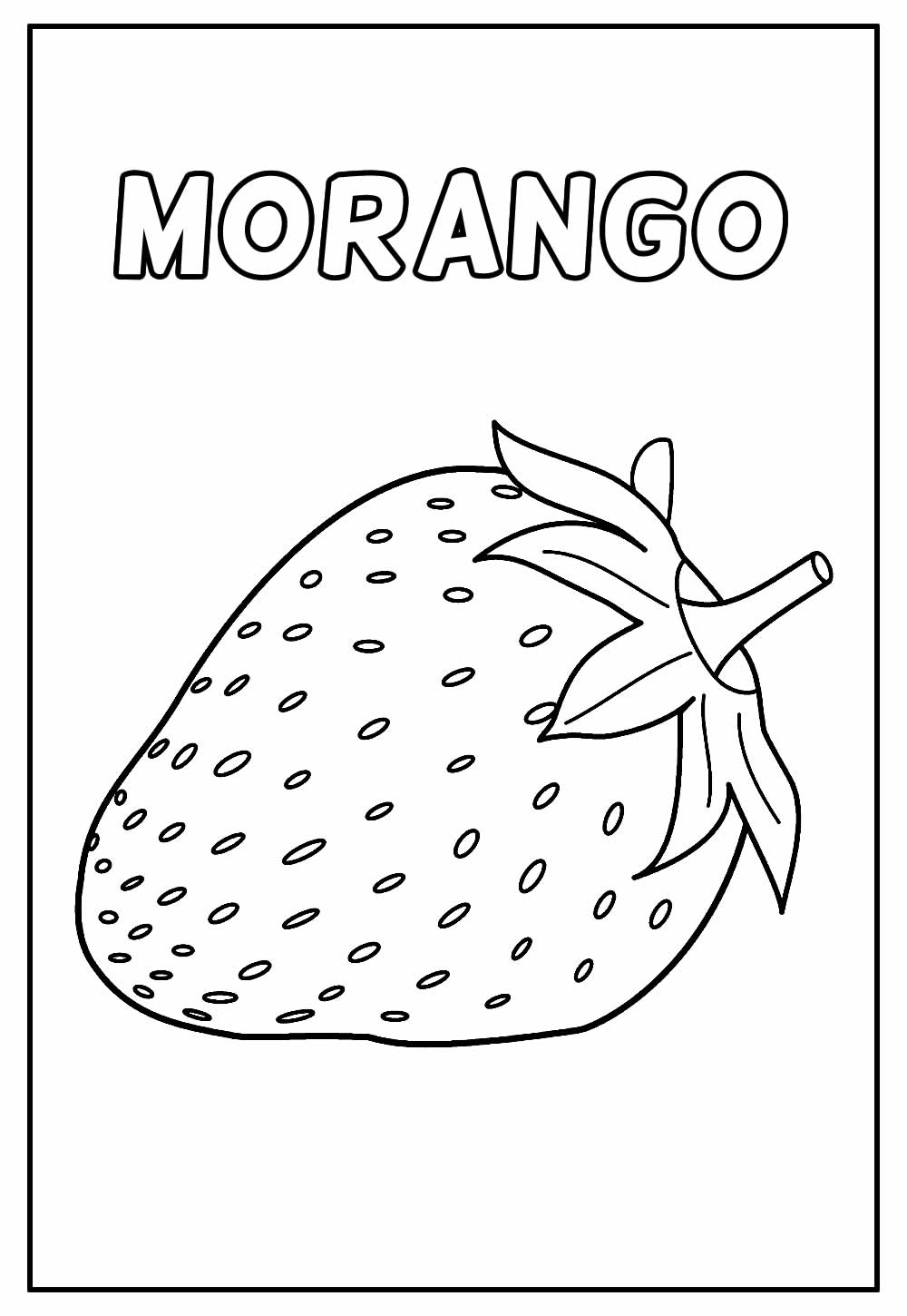 Desenho Educativo de Morango para colorir
