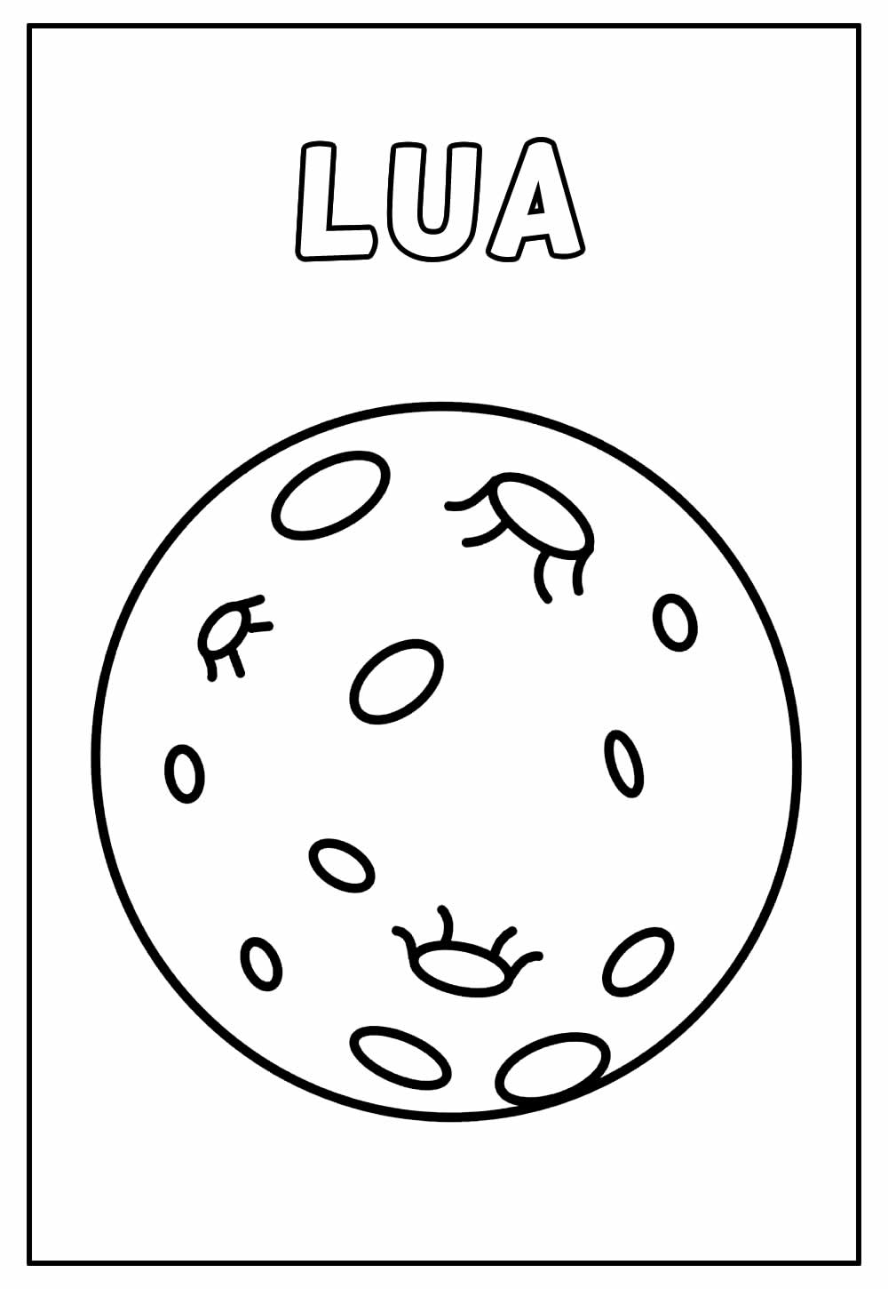 Desenho Educativo de Lua para colorir