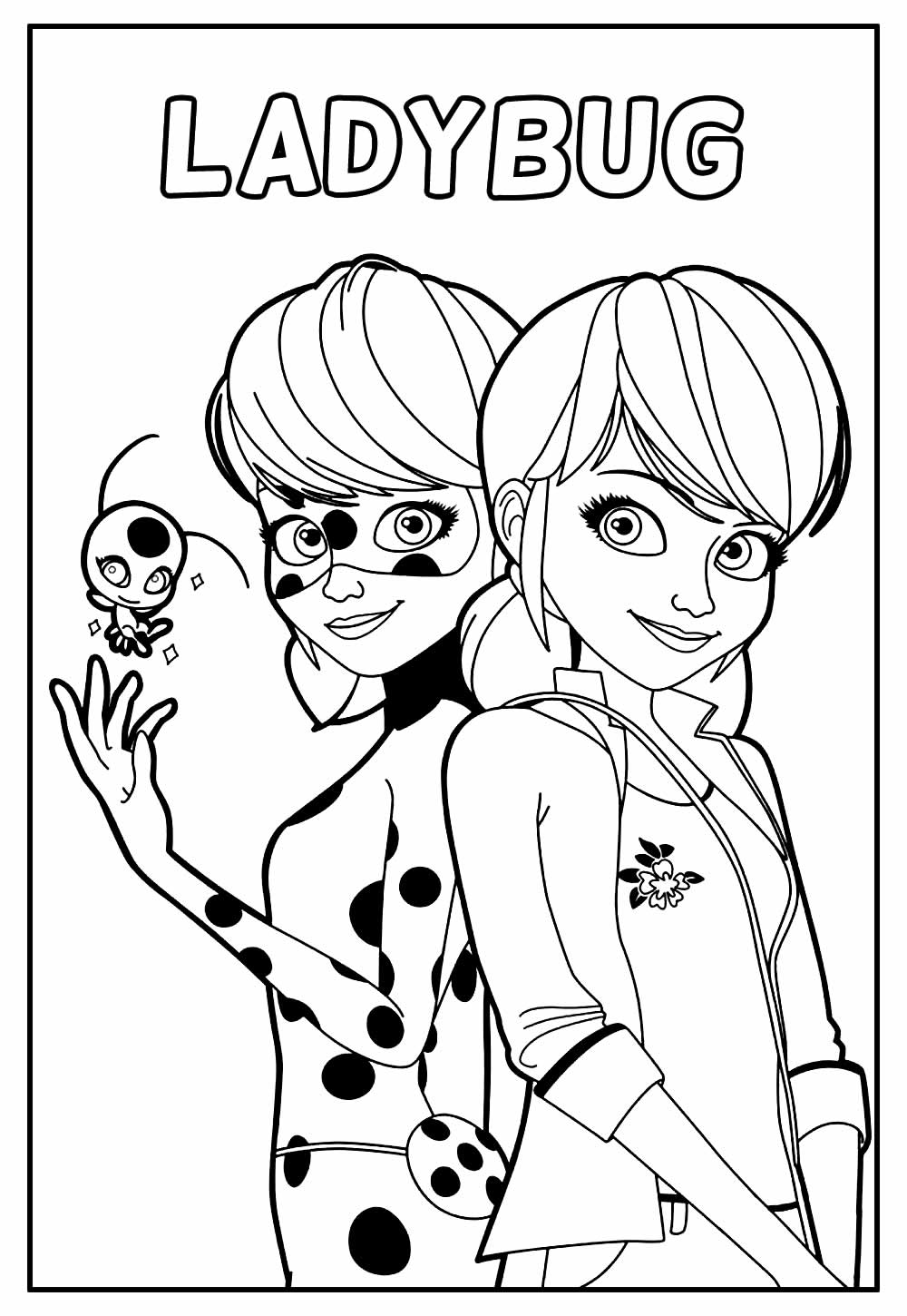 Ladybug alegre para colorir - Imprimir Desenhos