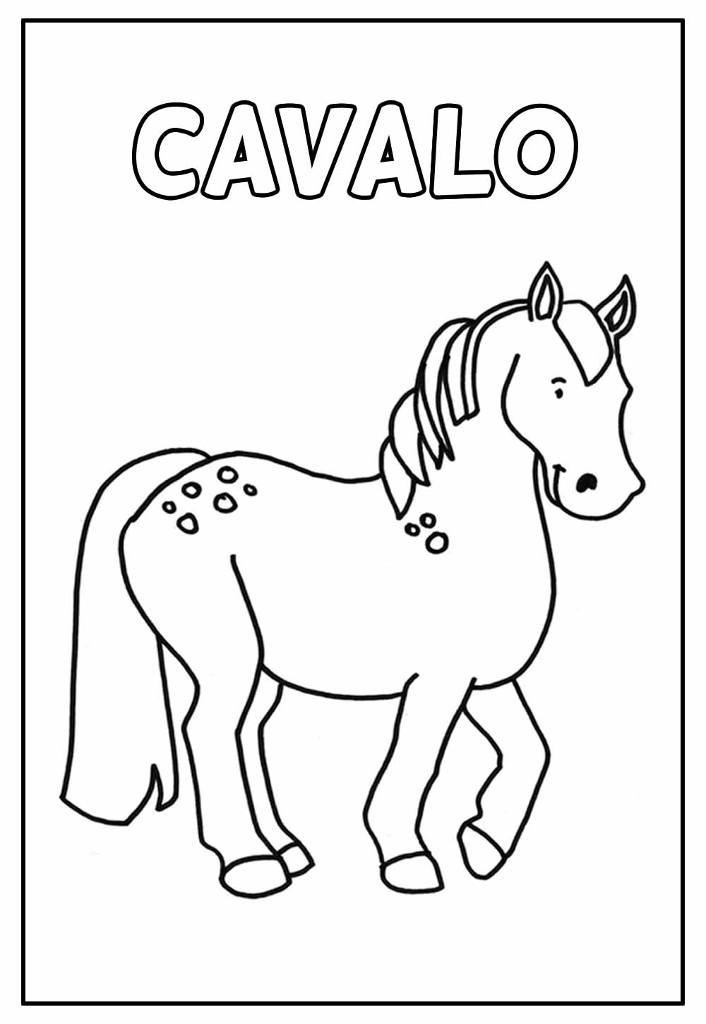 Desenho Educativo de Cavalo para colorir