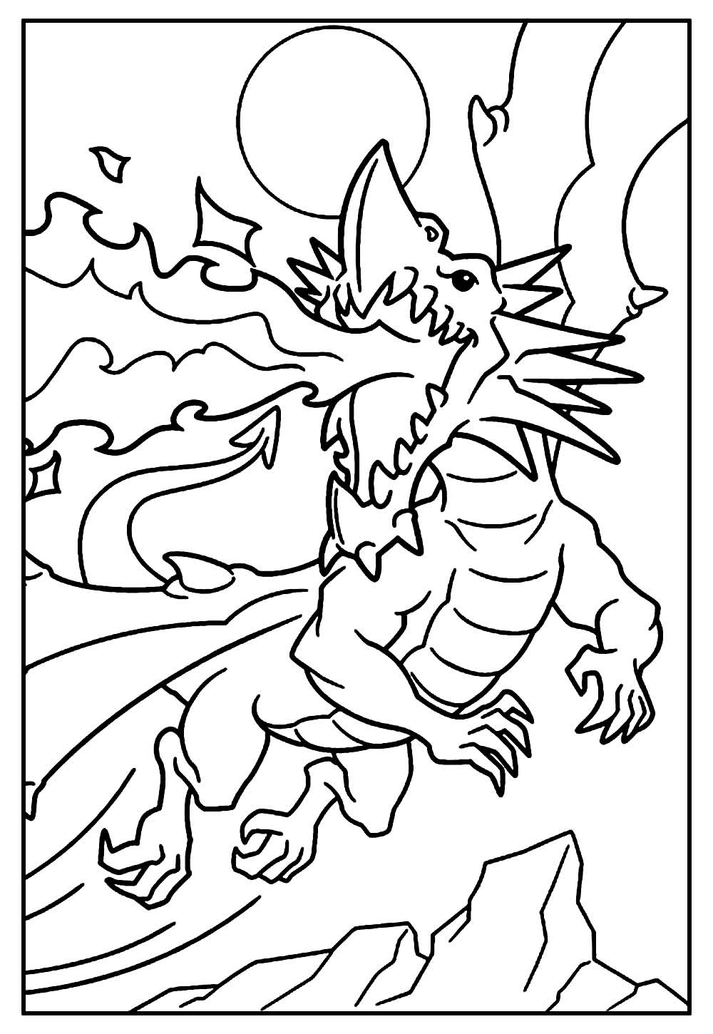 Desenho de Dragão para imprimir e colorir