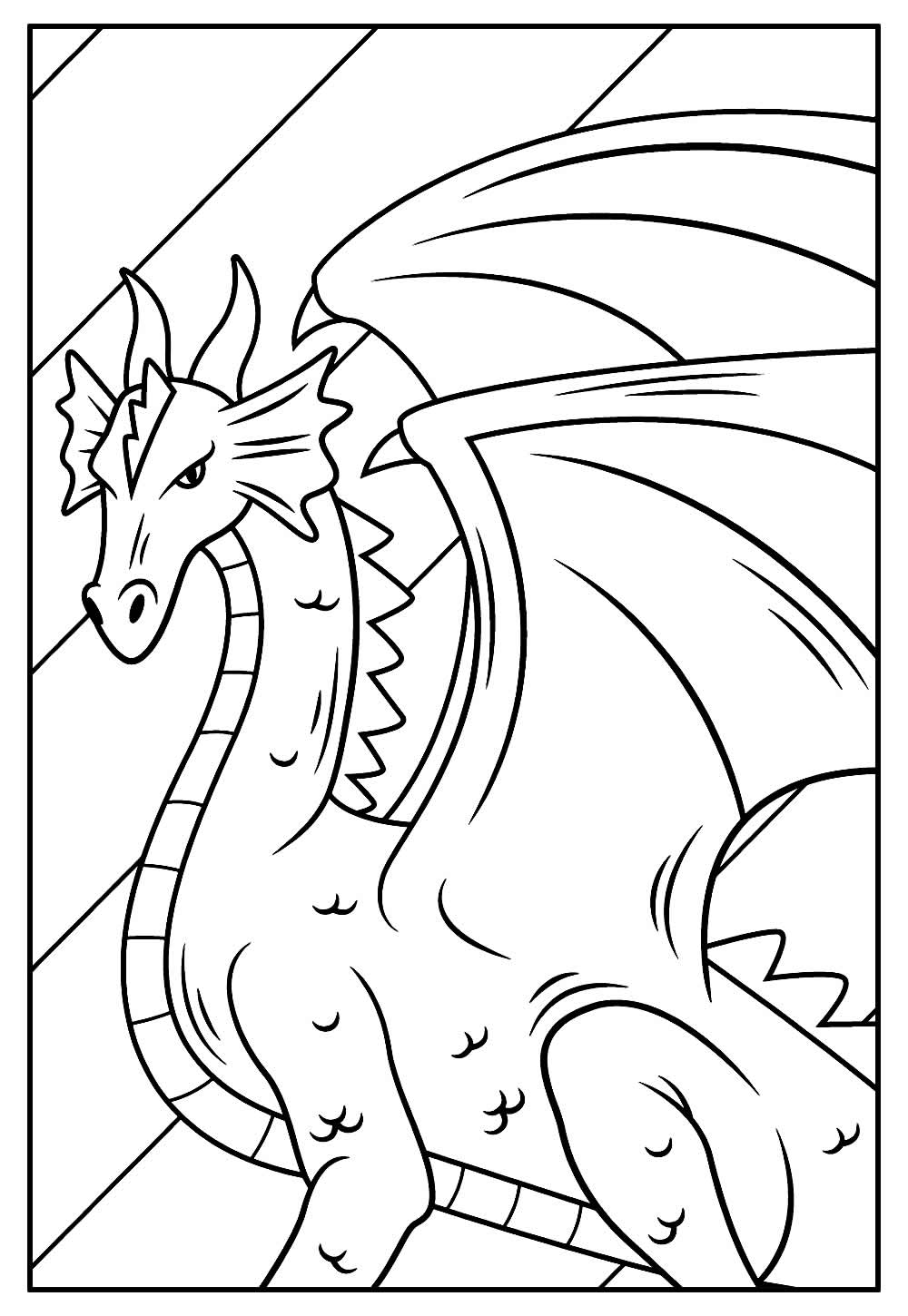 Desenho de Dragão para imprimir e colorir