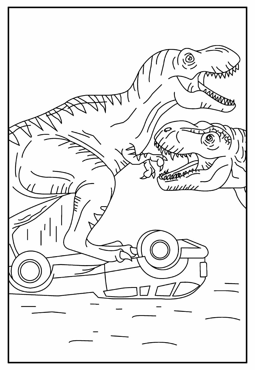 Desenho de Jurassic Park para pintar