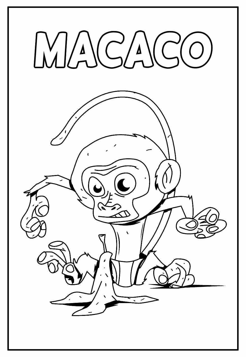Desenho de Macaco para pintar