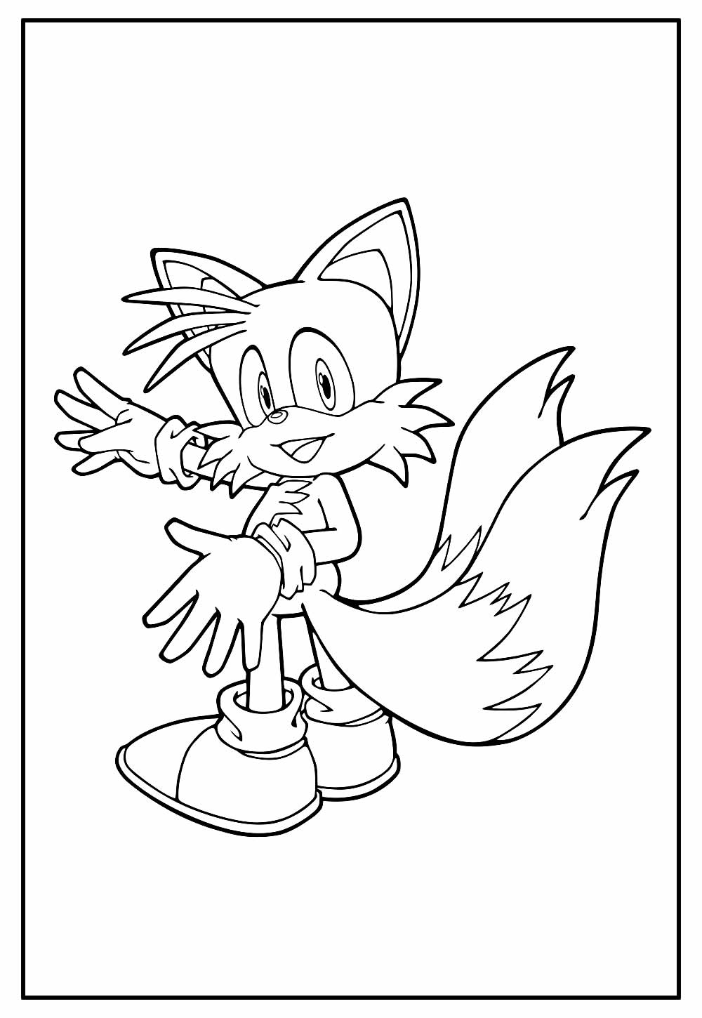 Como desenhar o TAILS, FÁCIL, SONIC, Desenho para Colorir e Imprimir