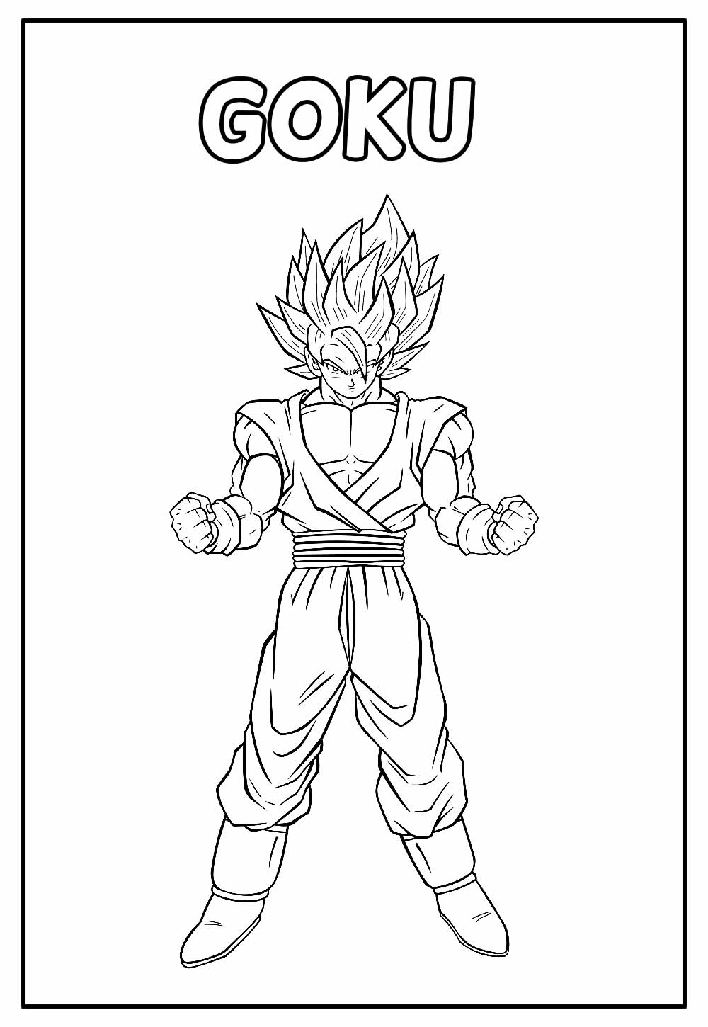 Goku para pintar e colorir - Imprimir Desenhos