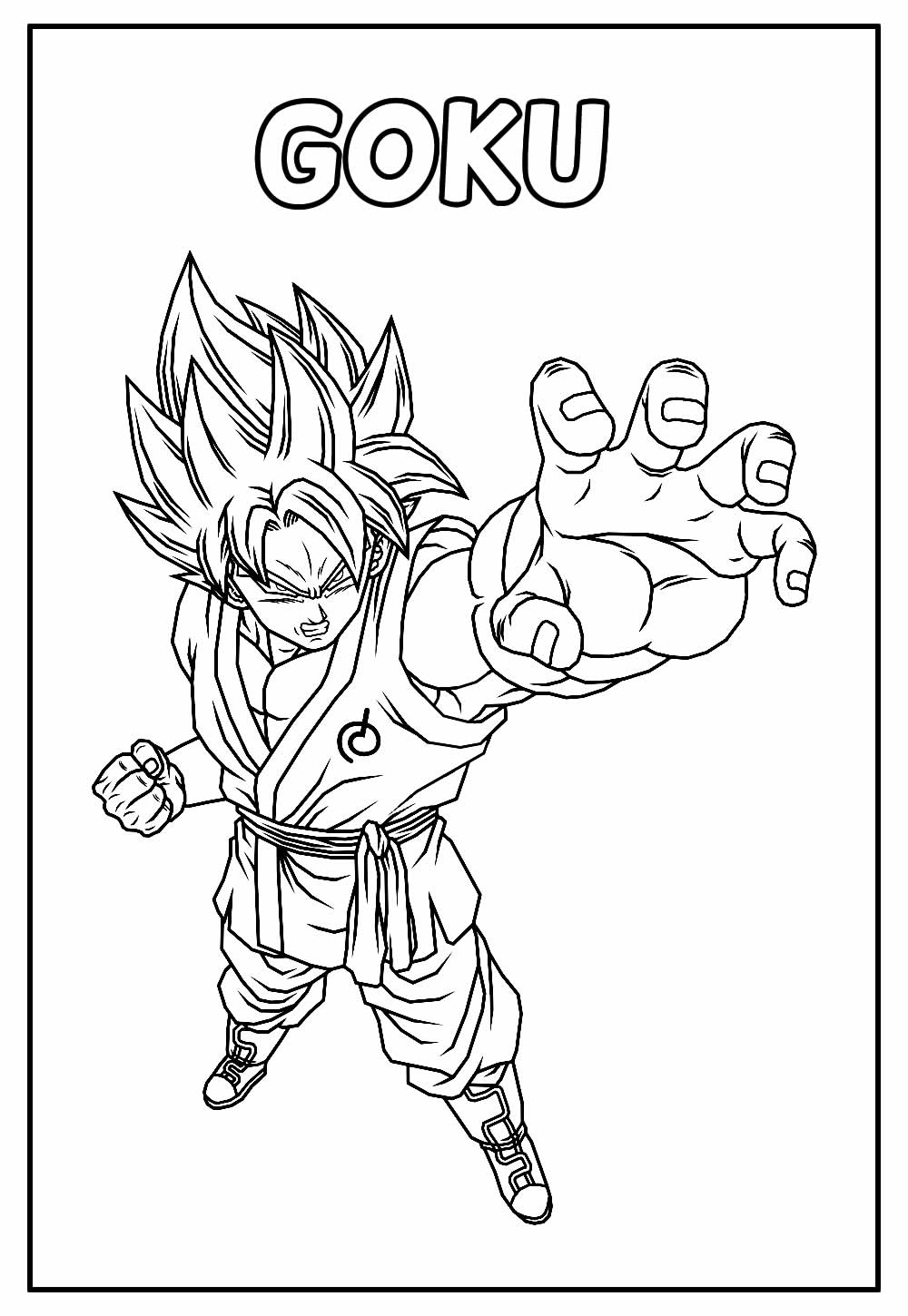 Dragon Ball Z - Goku Super Sayajim Azul - Desenhos para imprimir e Pintar -  Colorindo 