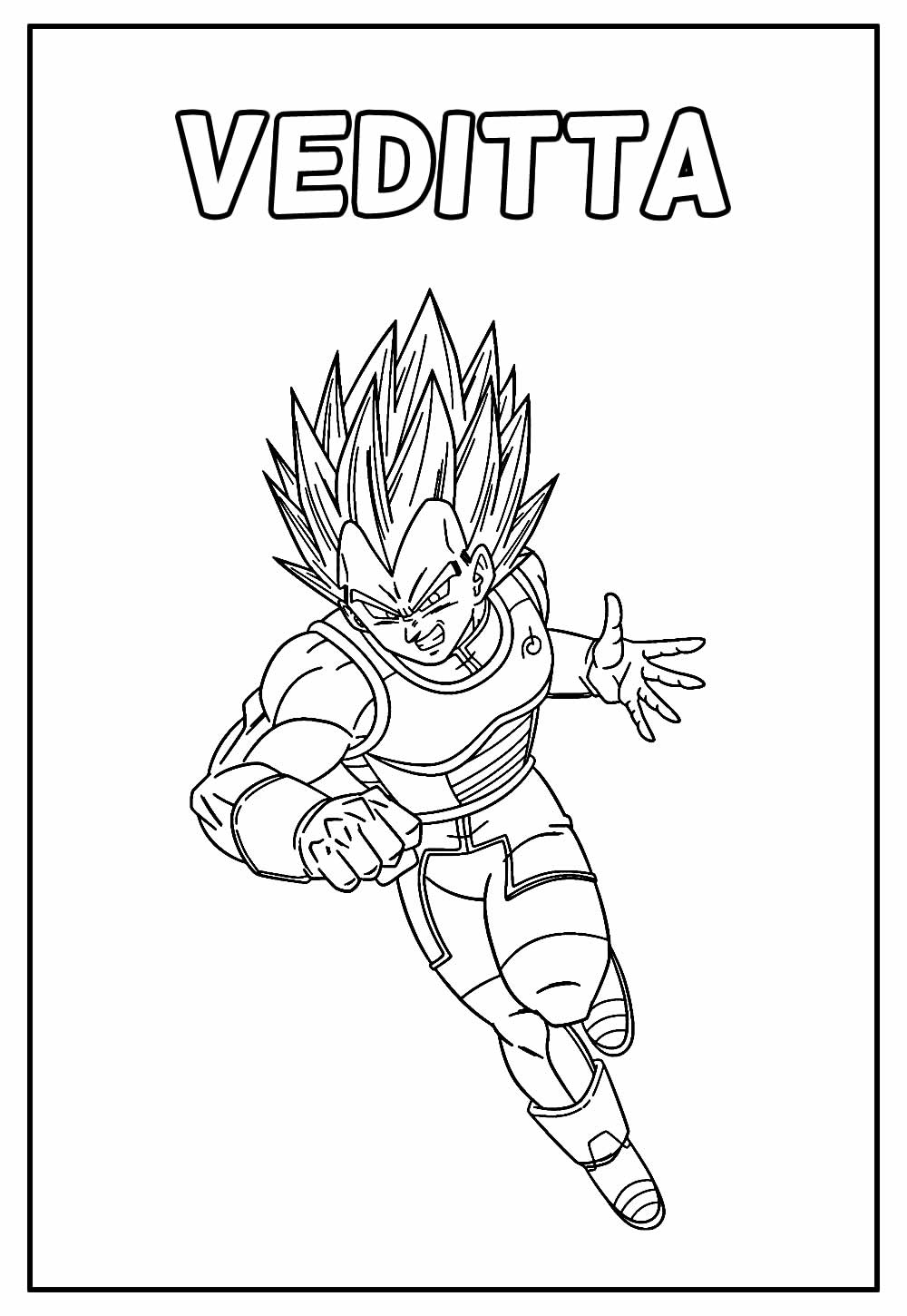 Vegeta e Goku para colorir e pintar - Imprimir Desenhos