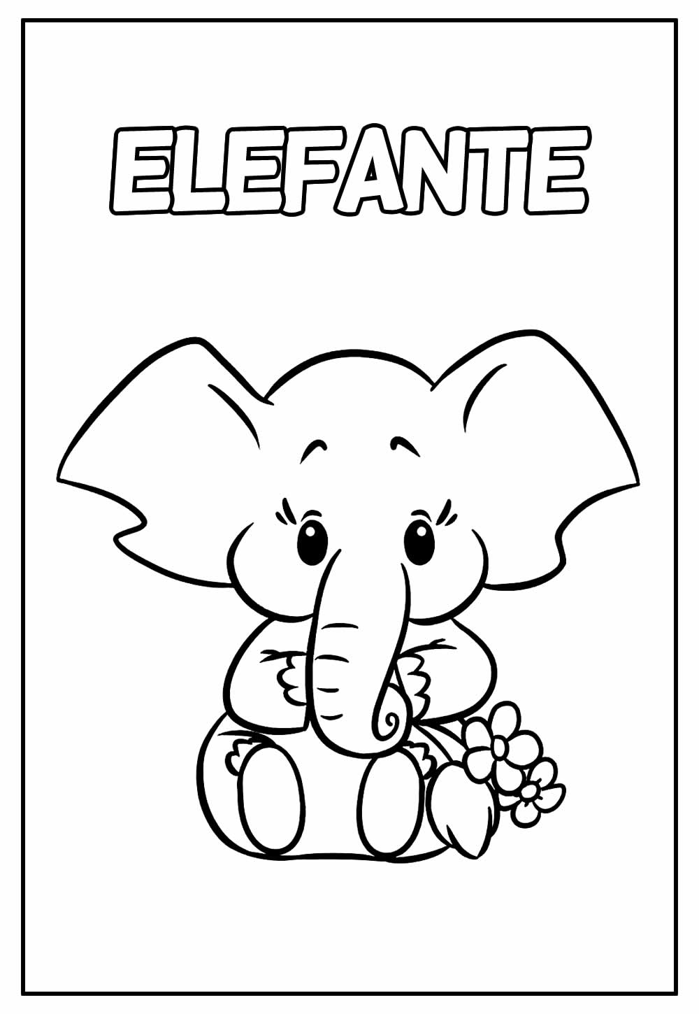 Desenho Educativo de Elefante