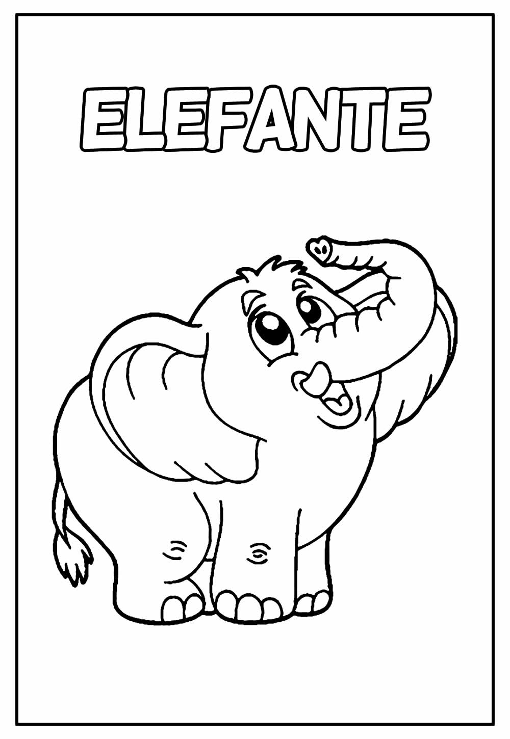 Desenho Educativo de Elefante