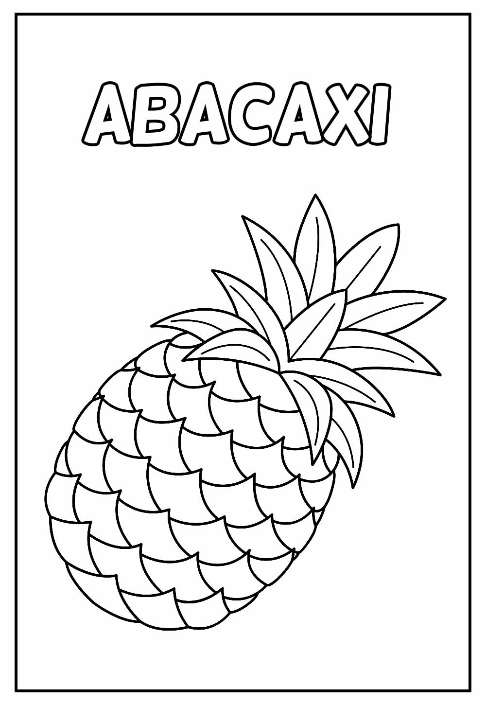 Desenho de Abacaxi para colorir