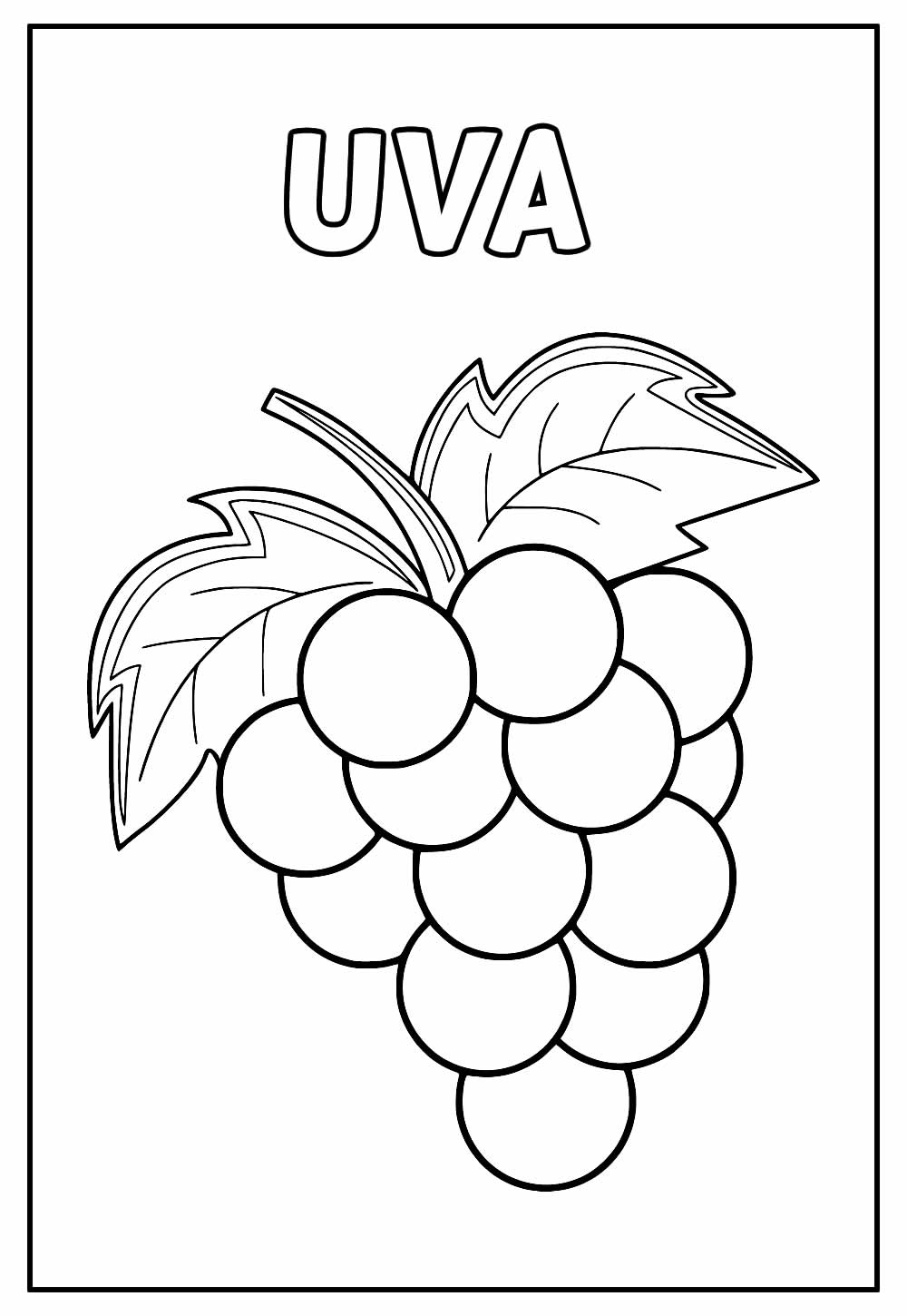 Desenho de Uva para colorir