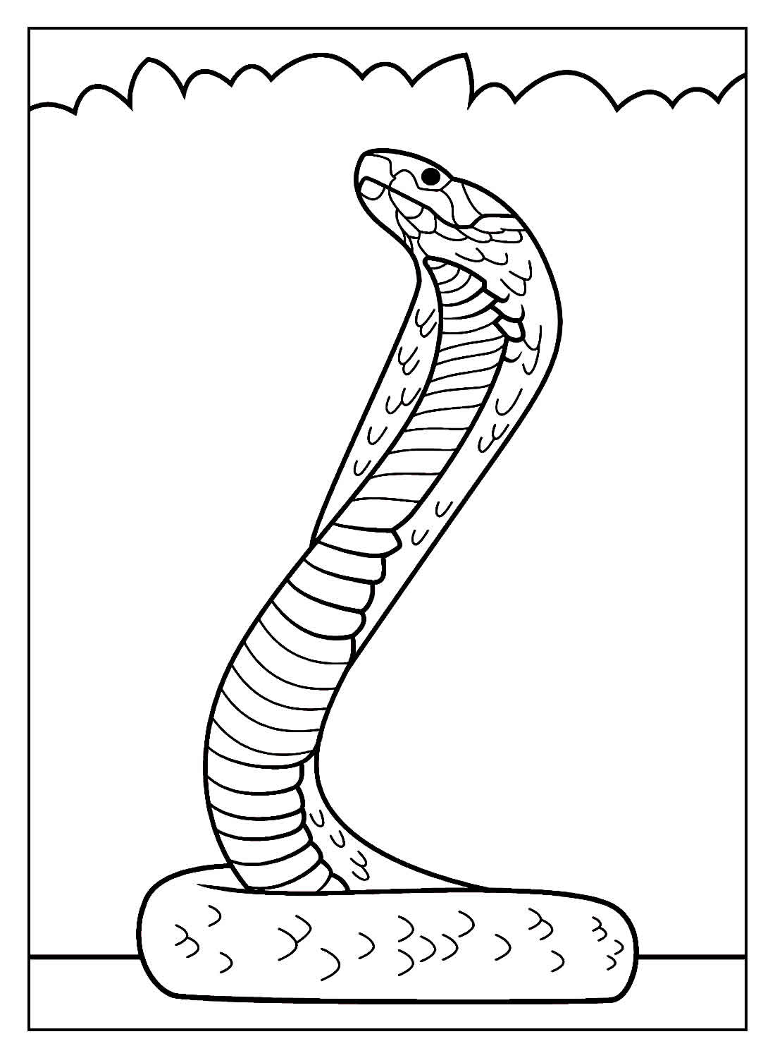 Cobra para Colorir e Pintar - Como Desenhar Bem Feito