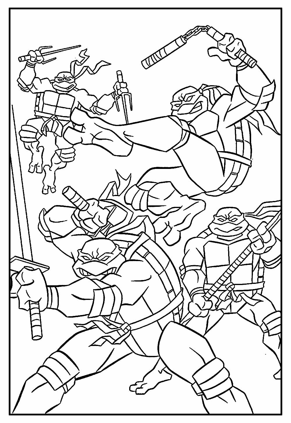 Desenhos das Tartarugas Ninjas para colorir - Pinte Online