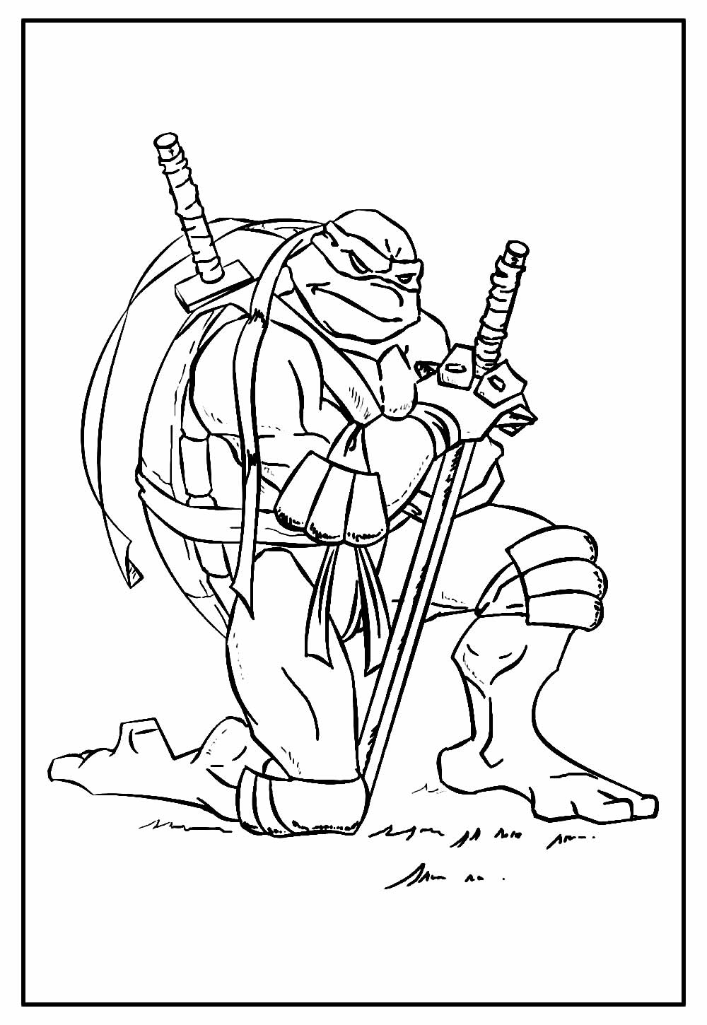 Desenho de Leonardo Ninja Turtles para Colorir - Colorir.com