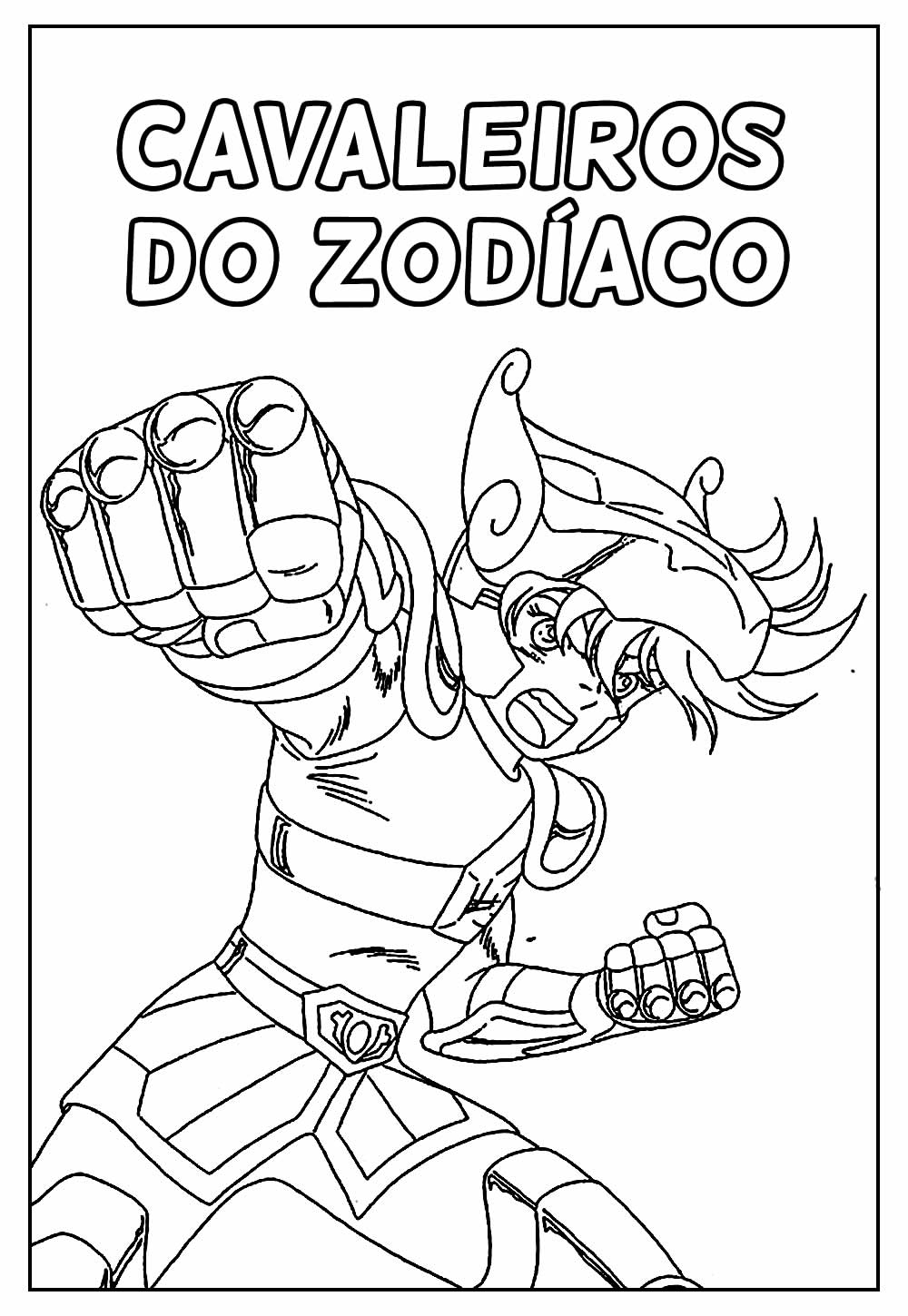 Desenho de Cavaleiros do Zodíaco para colorir