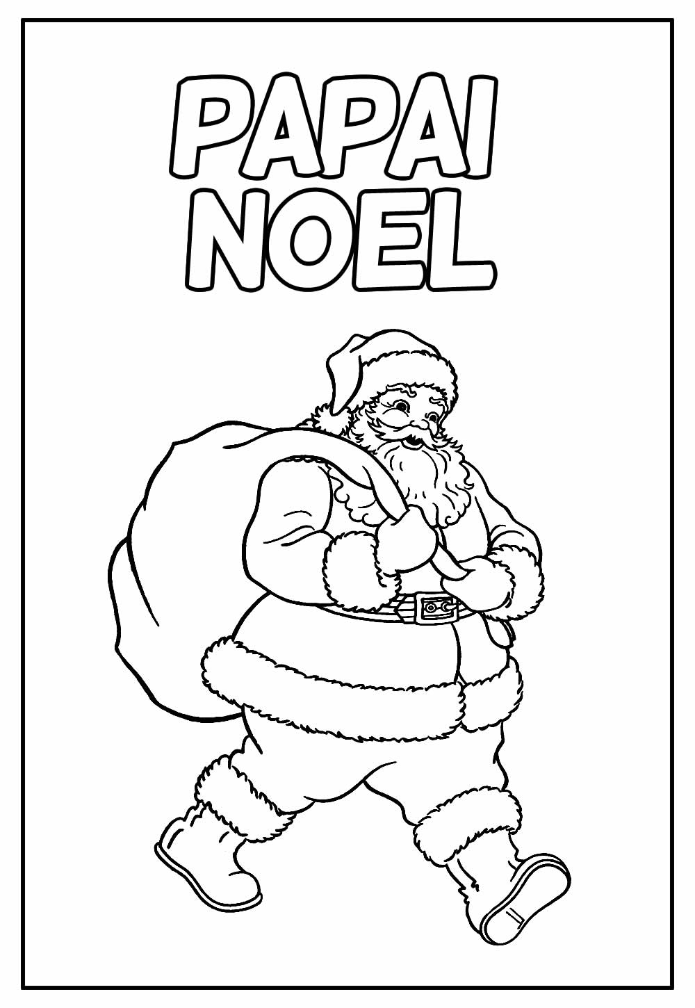 Desenho Educativo do Papai Noel para imprimir e colorir