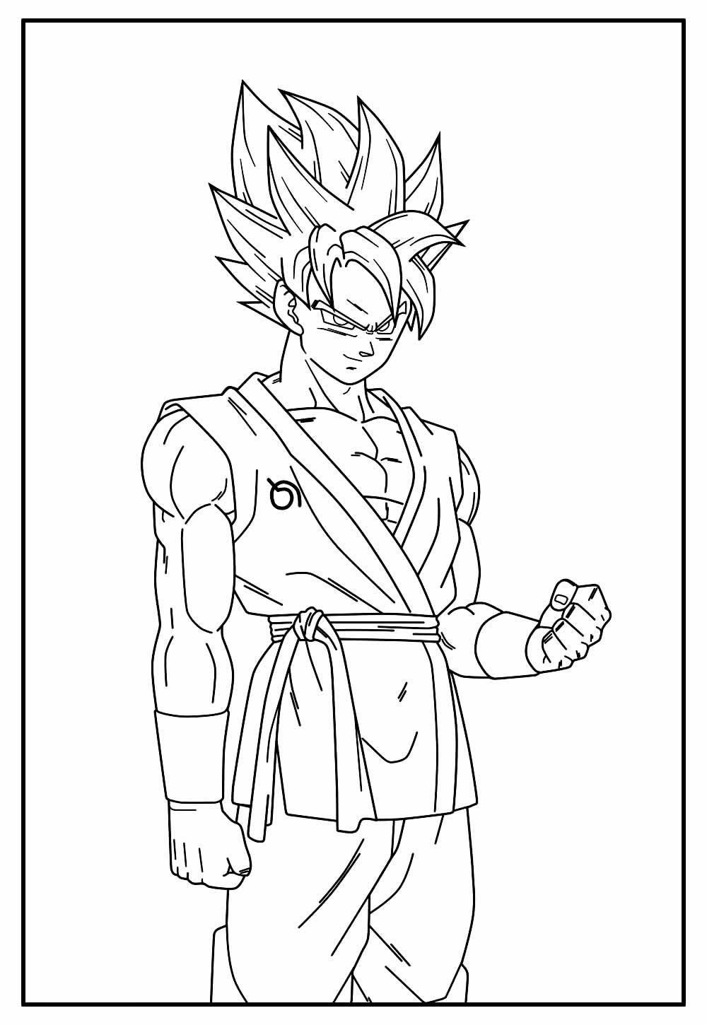 Desenho de Anime para pintar - Goku
