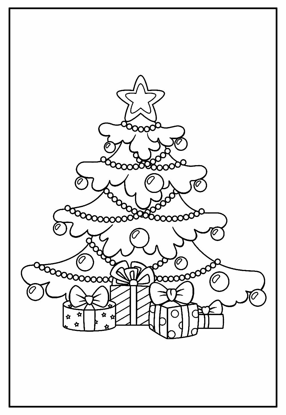 Desenho de Árvore de Natal para colorir