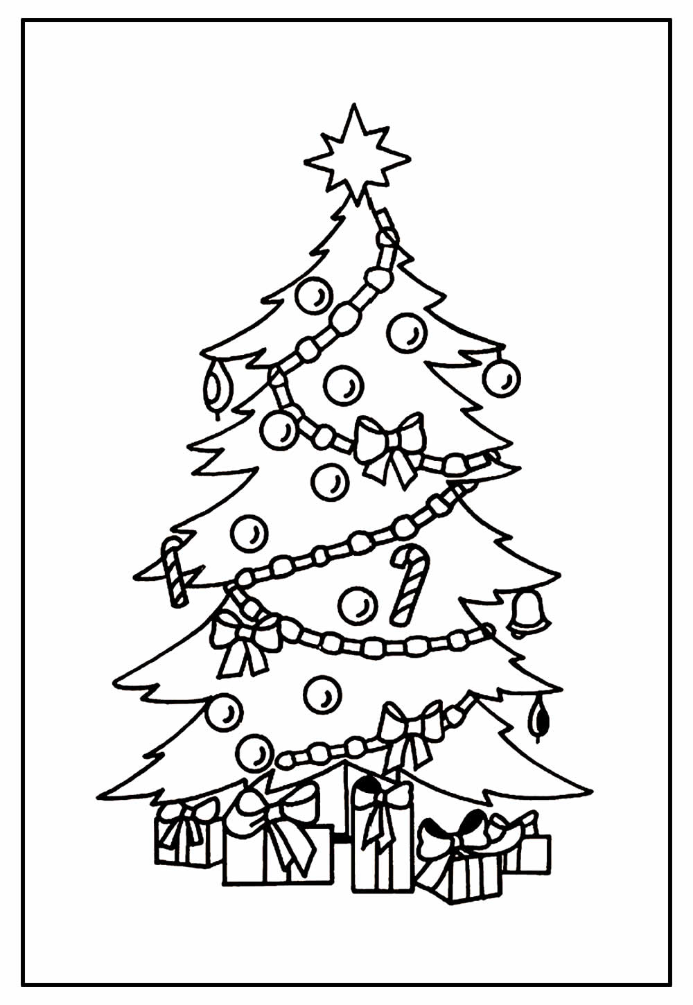 Desenho de Árvore de Natal para pintar