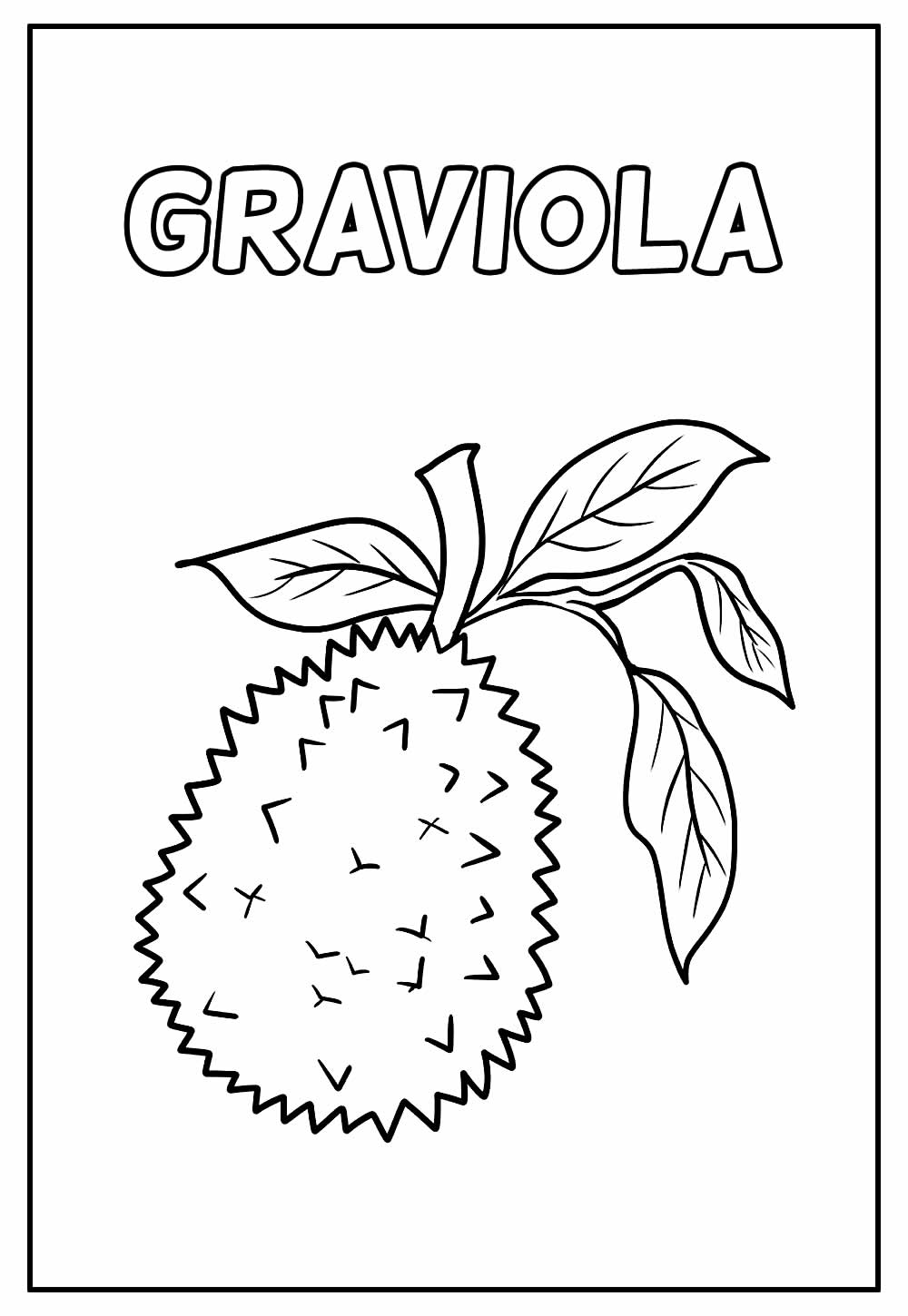 Desenho Educativo de Graviola para colorir