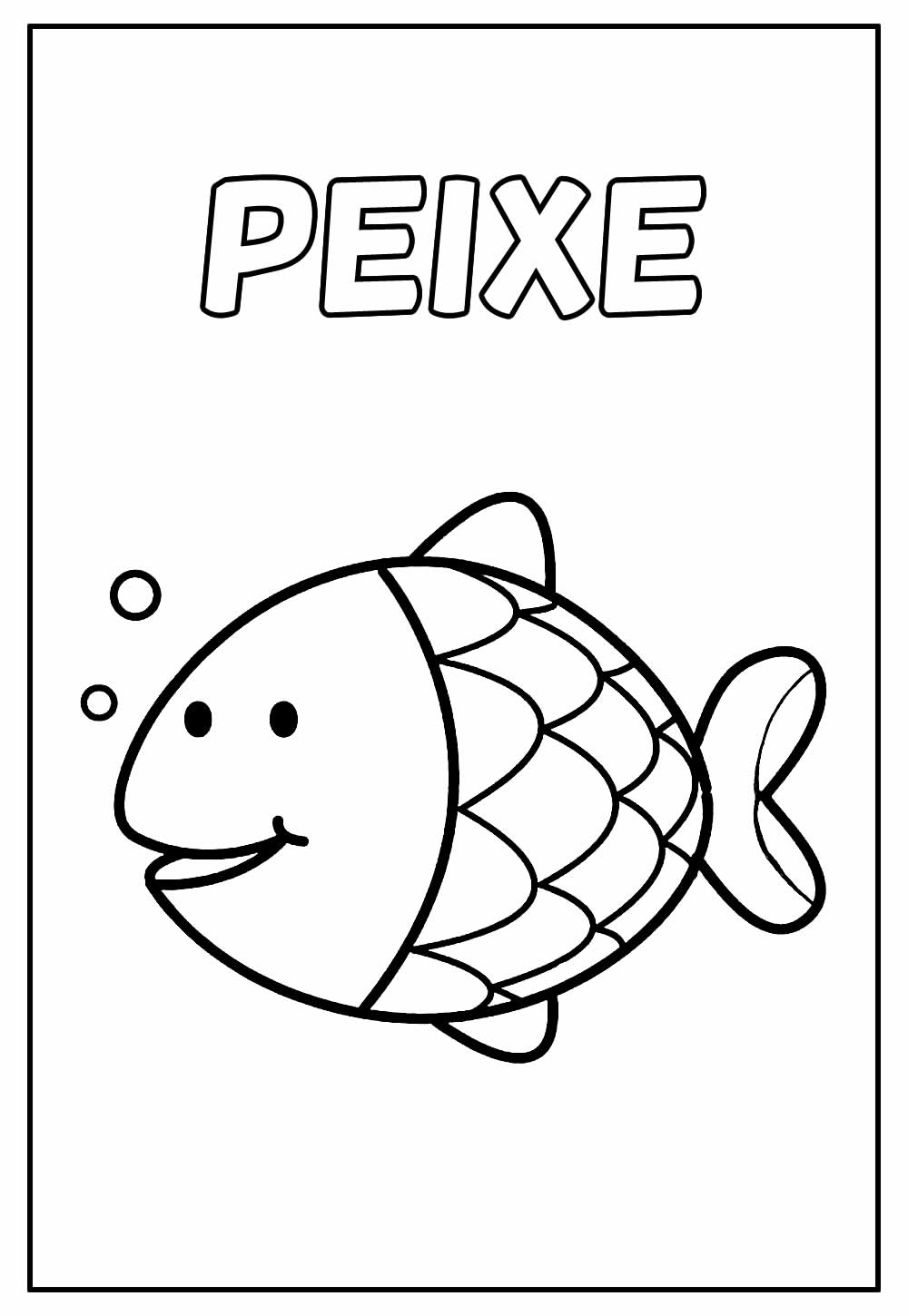 print desenhos: Desenho de peixe para pintar e imprimir, desenho