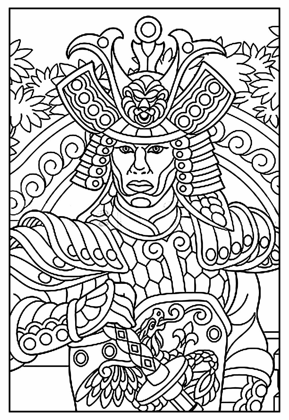 Desenho de Samurai adulto para Colorir - Colorir.com