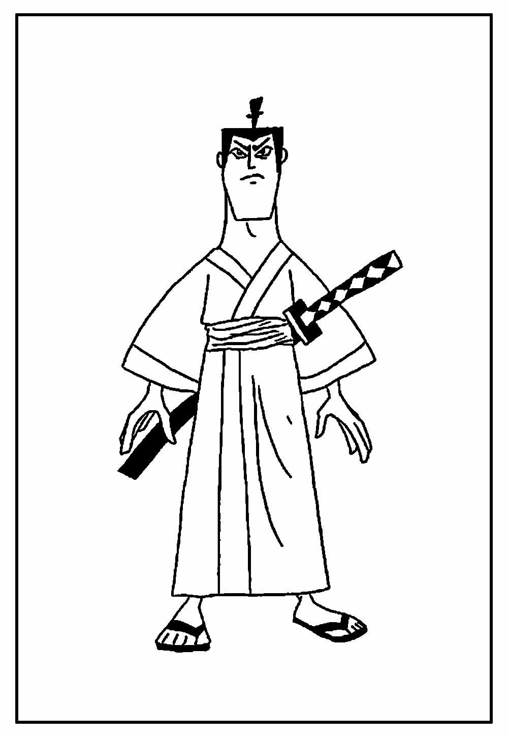 Японец в кимоно рисунок