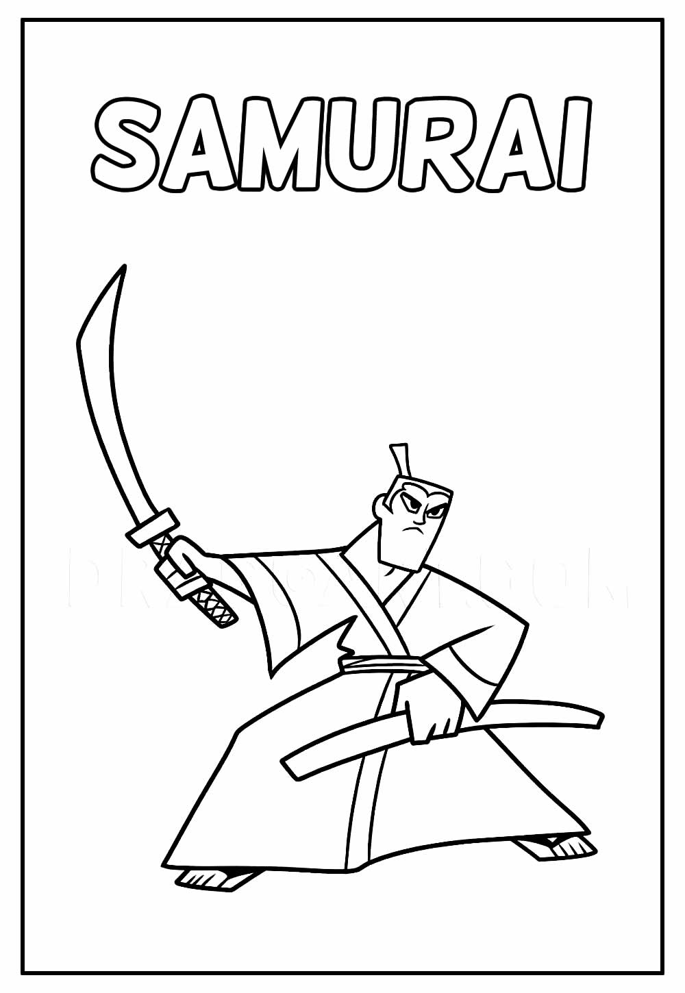 Desenho Educativo de Samurai