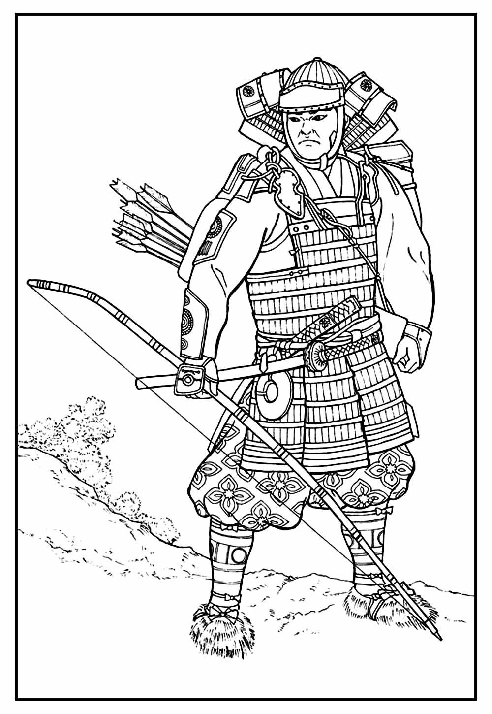 Desenho de Samurai adulto para Colorir - Colorir.com