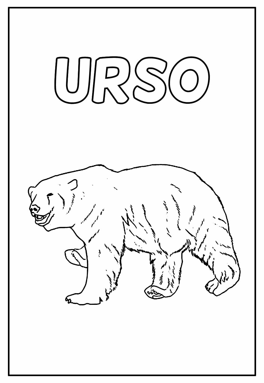 Desenho Educativo de Urso para colorir