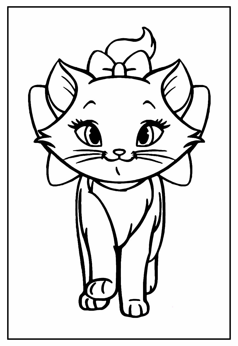 Desenho da Gatinha Marie para imprimir e colorir