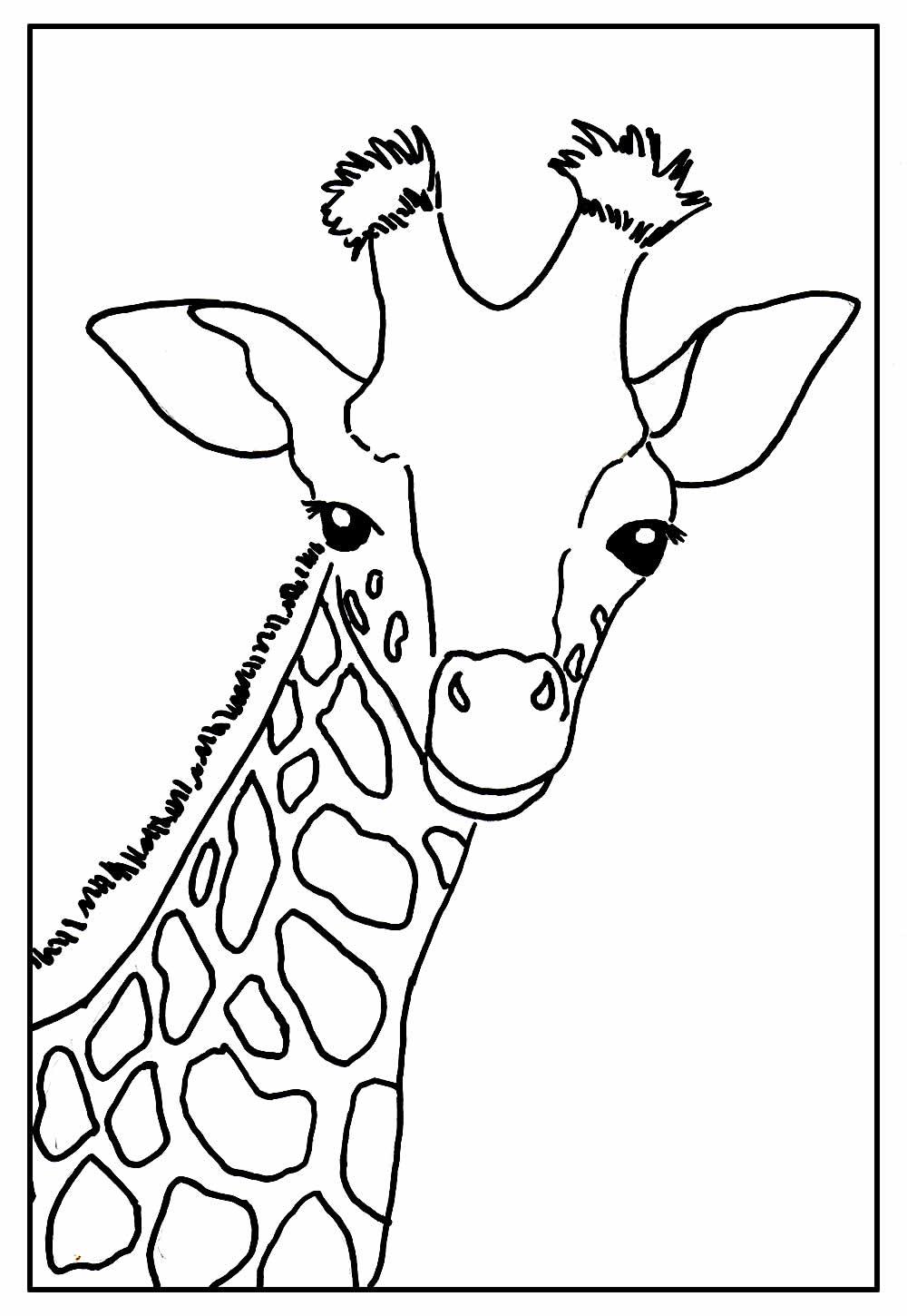 Girafa para colorir e pintar